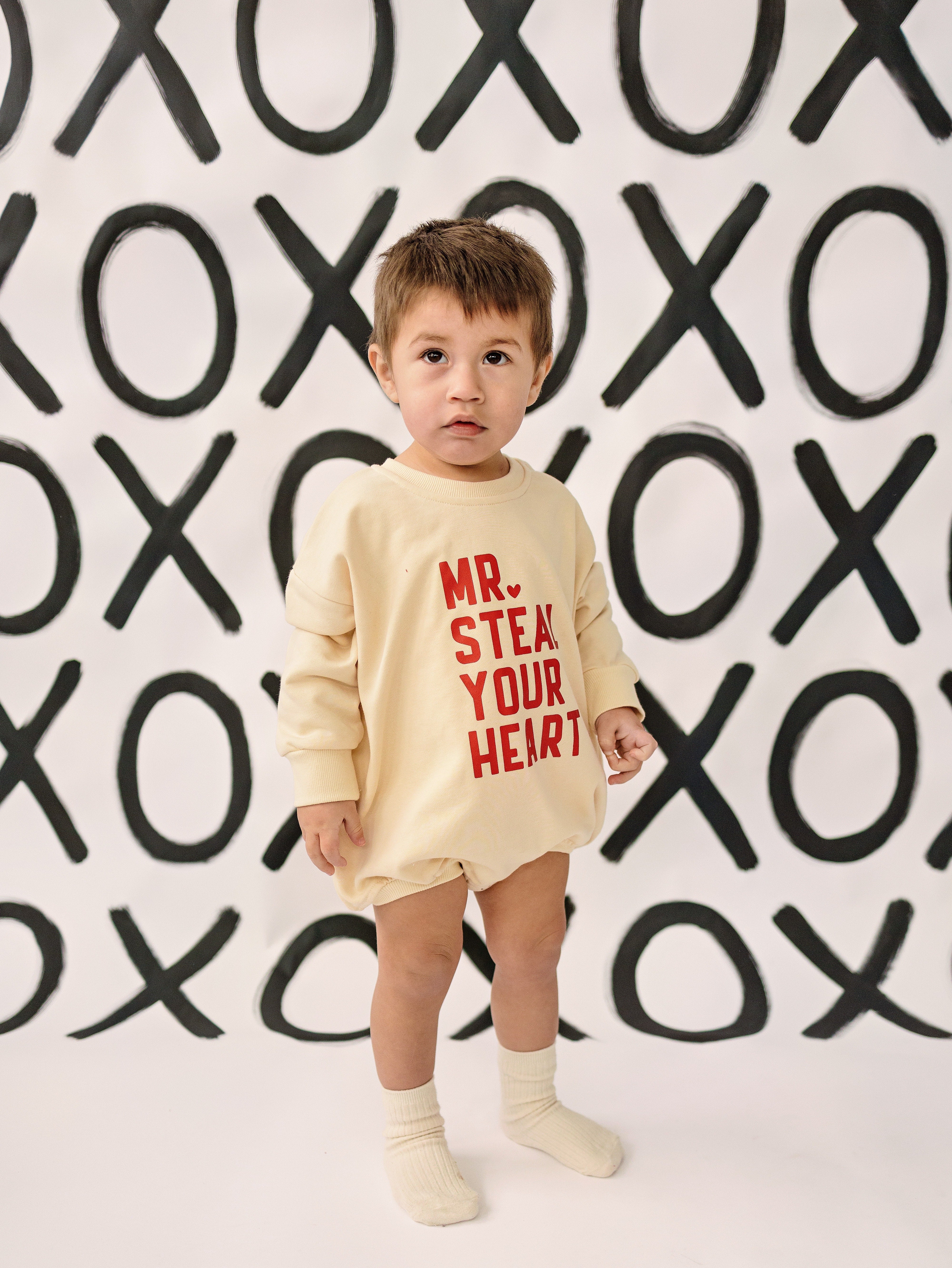 Mr. Steal Your Heart Sweatshirt Romper - More Colors