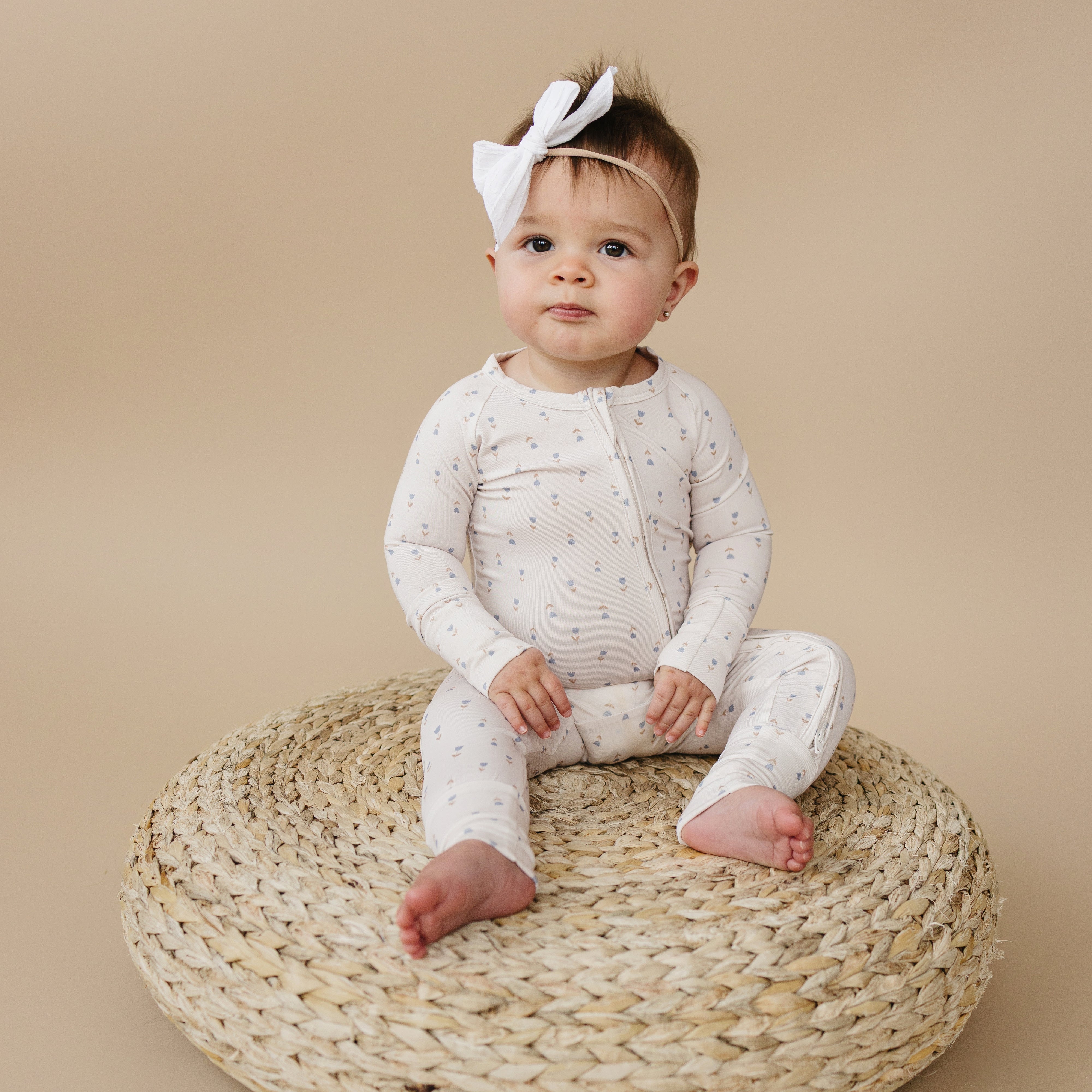 Tiny Tulips Bamboo Zippy Romper