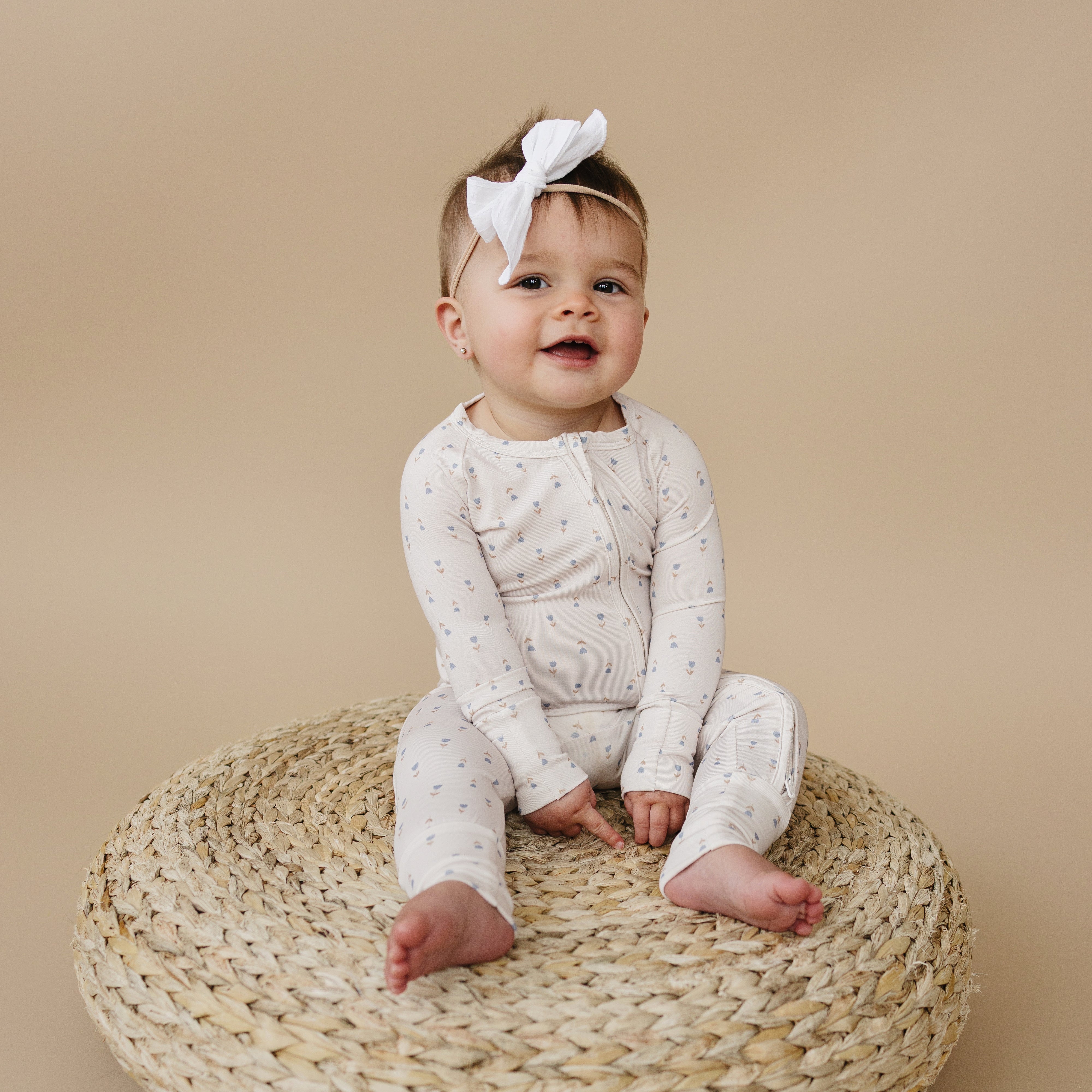 Tiny Tulips Bamboo Zippy Romper