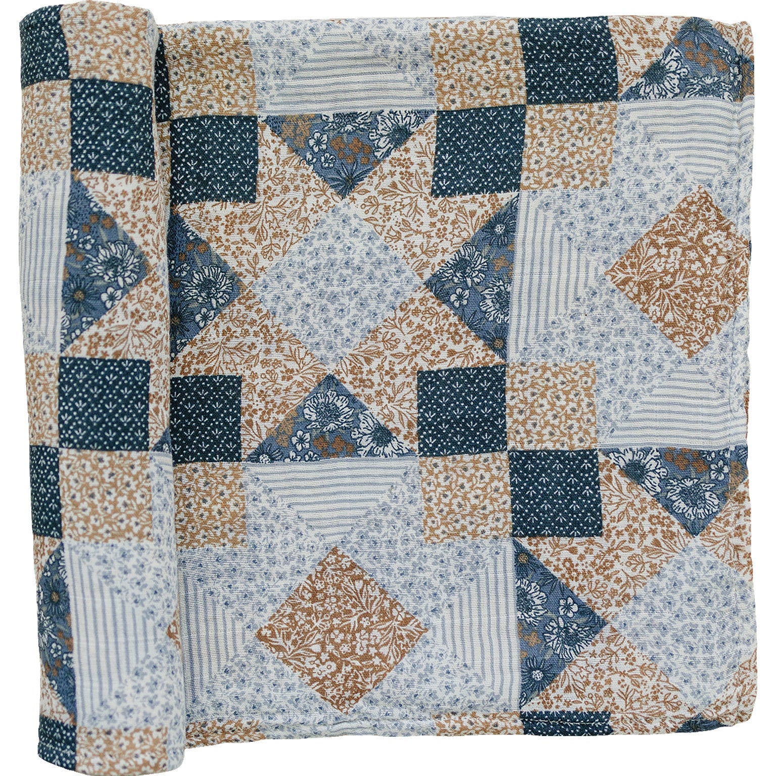 Patchwork Print Muslin Swaddle Blanket