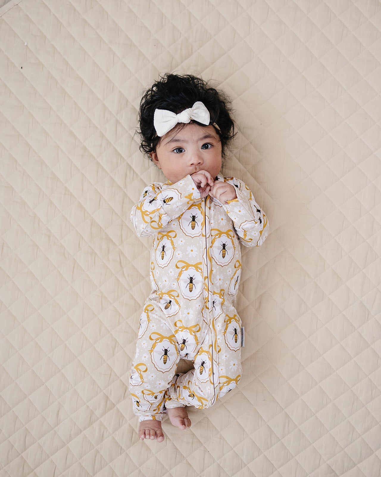 Bamboo Zip Romper | Honey Bee