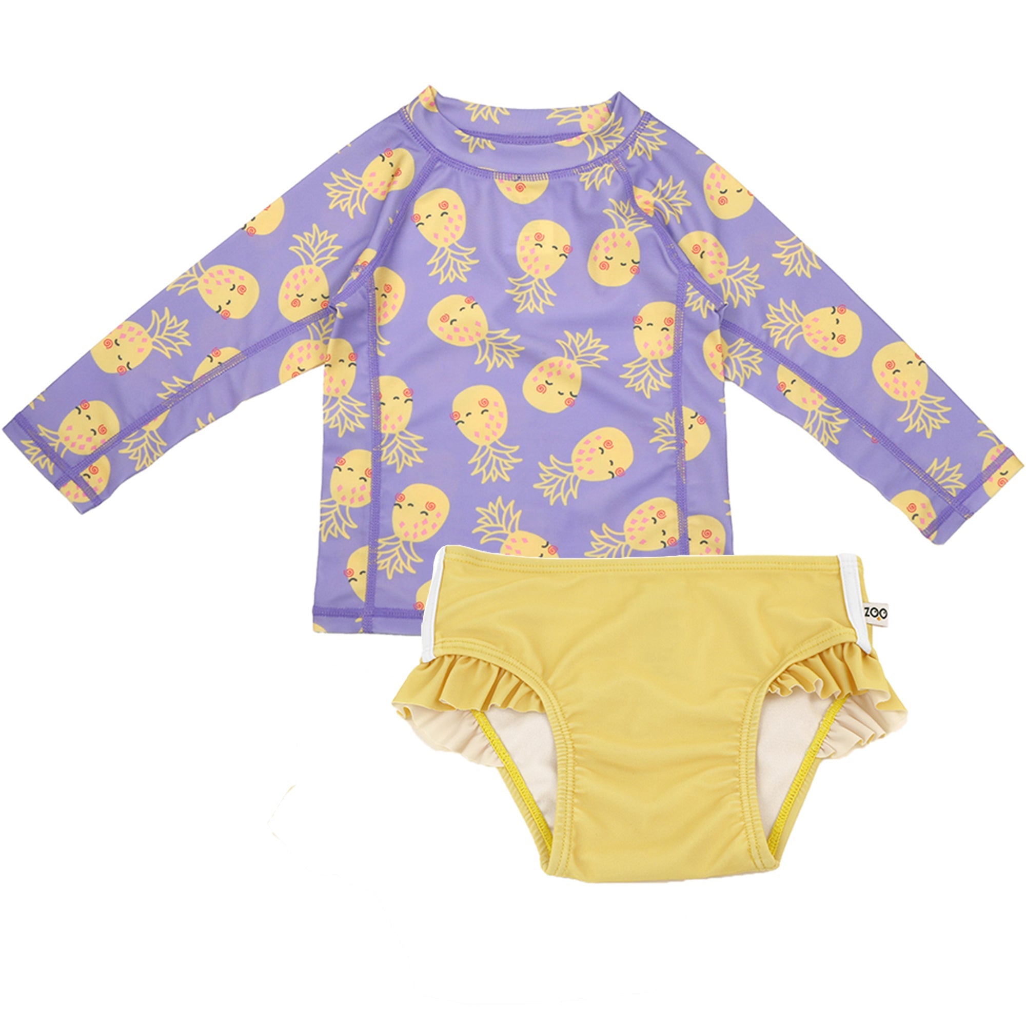 Baby/toddler Girls Swim Top & Bikini Bottoms Set - Pineapple **pre-order (orders Will Ship In Full Early March '25)**