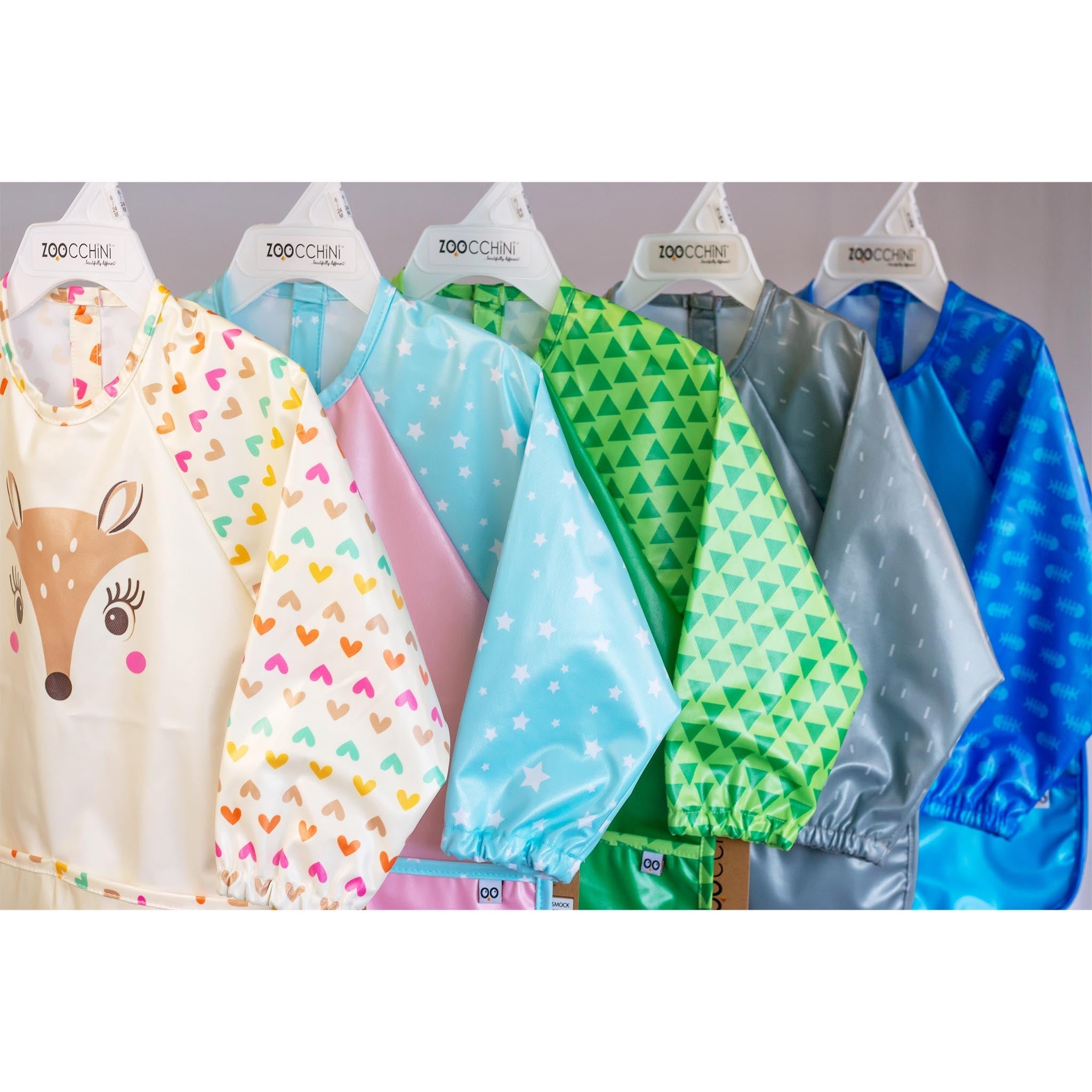 Baby/toddler Sleeved Bib/art Smock - Fiona The Fawn
