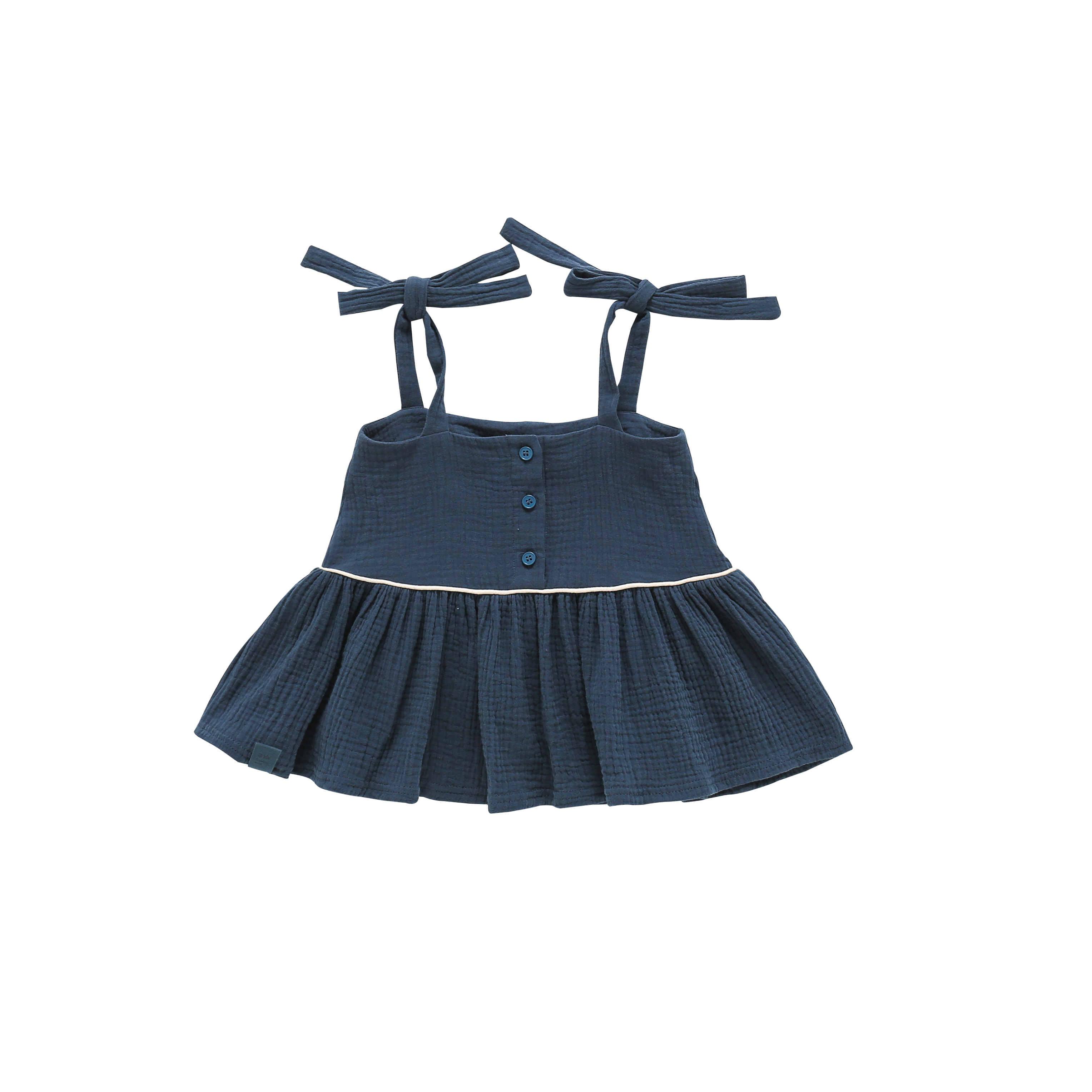 Baby Peplum Top With Ties | Navy