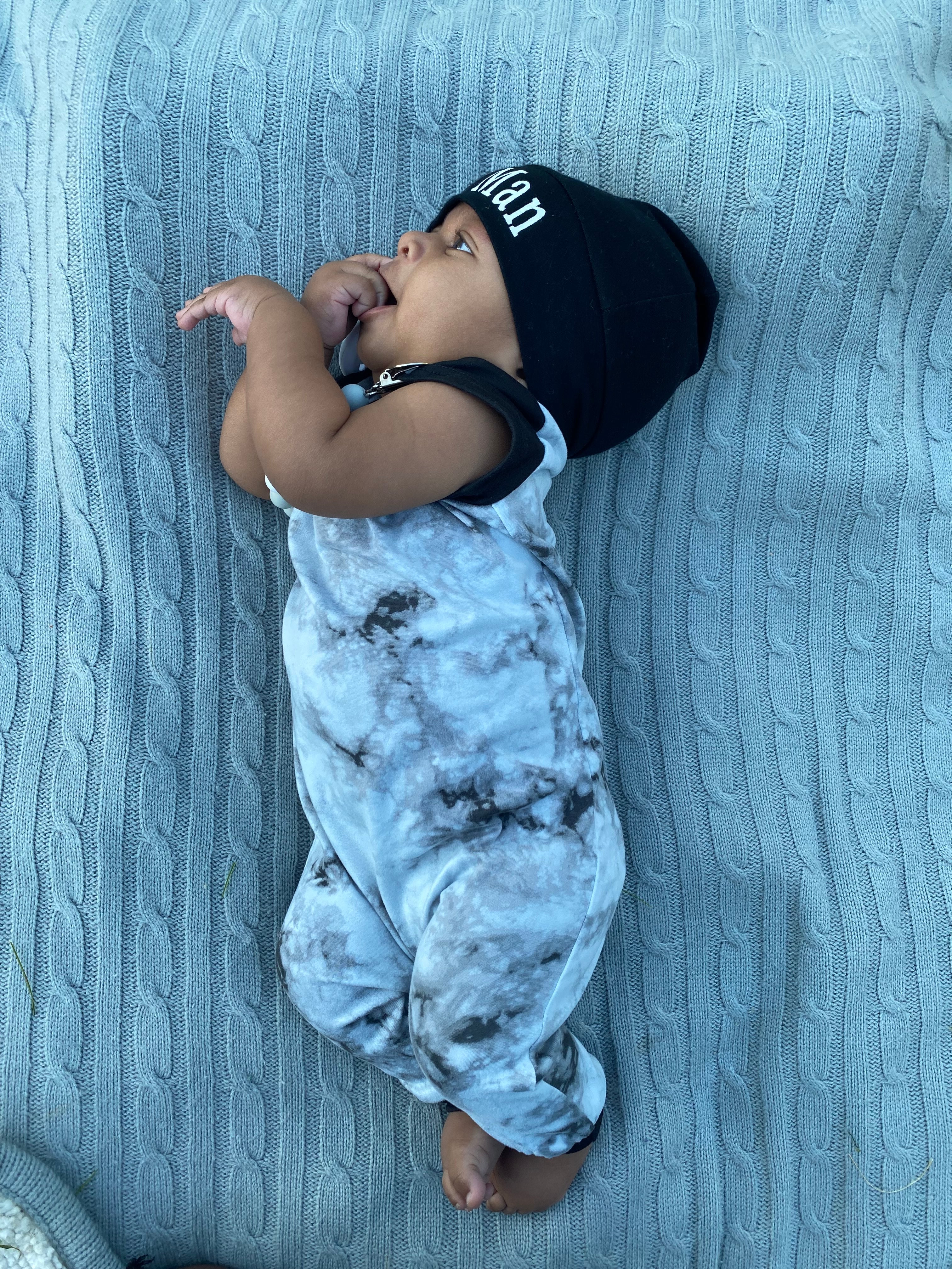 Grey Tie Dye Zip Romper