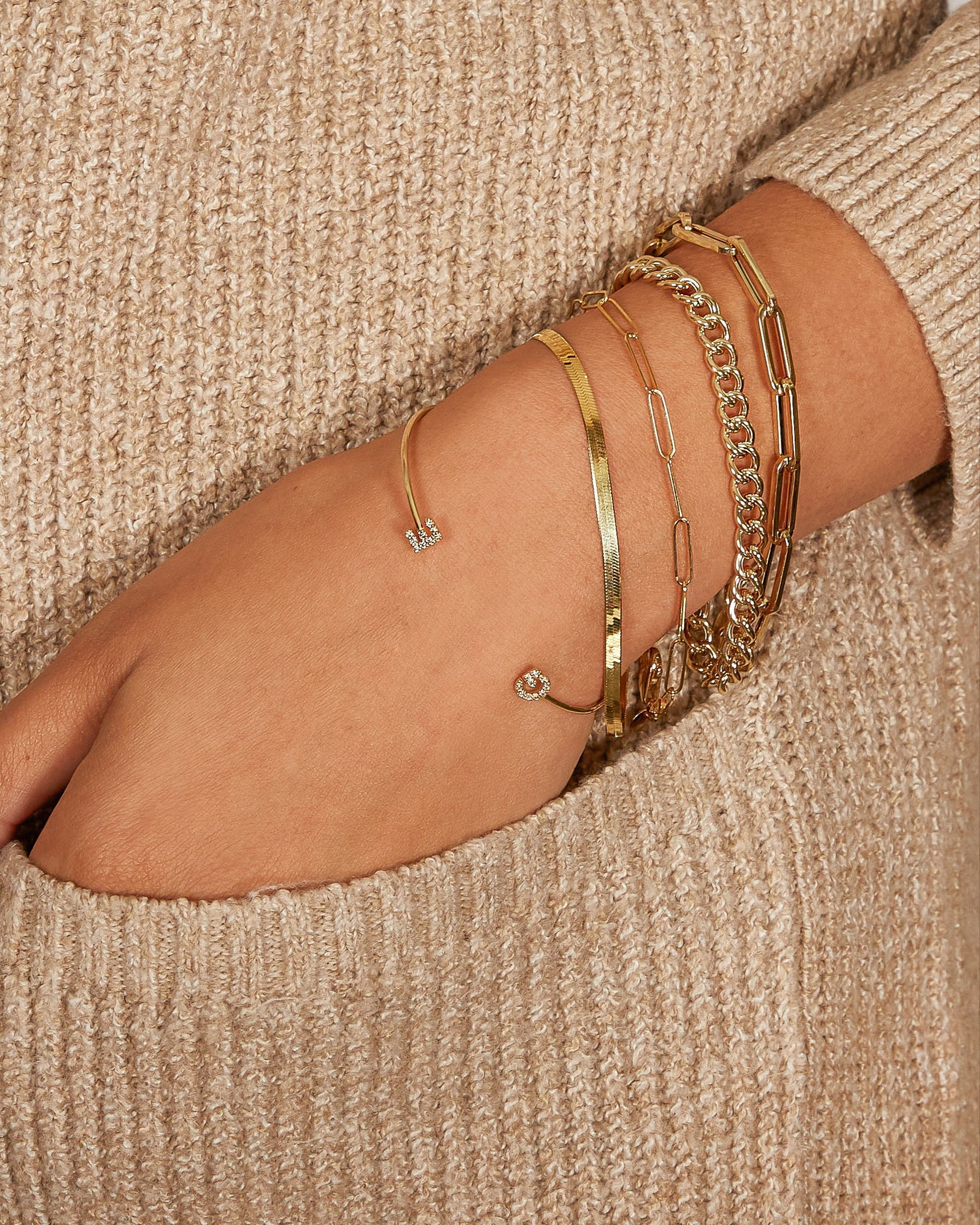 14k Gold Paper Clip Chain Bracelet