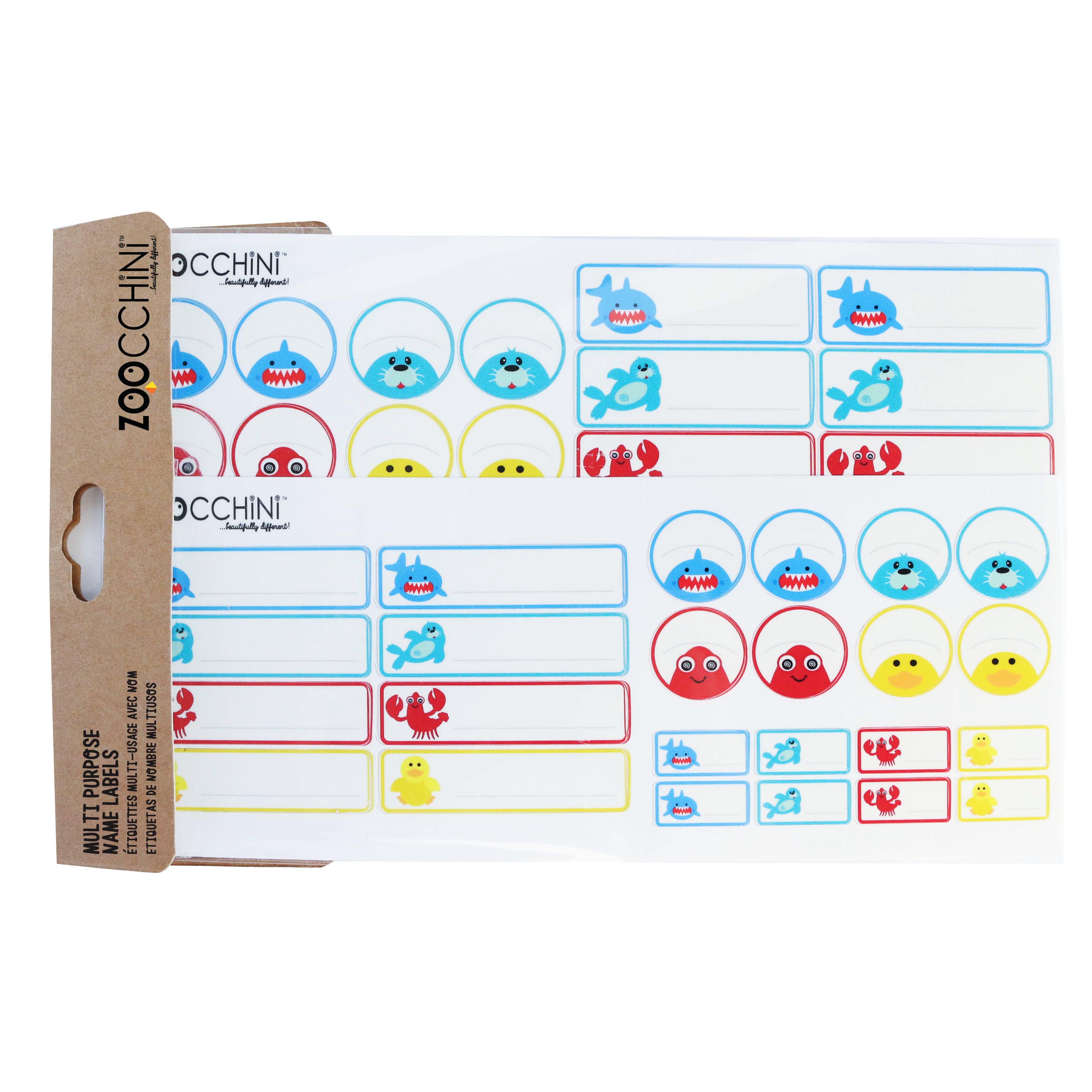 Waterproof Multi Purpose Name Labels - Sherman The Shark & Friends