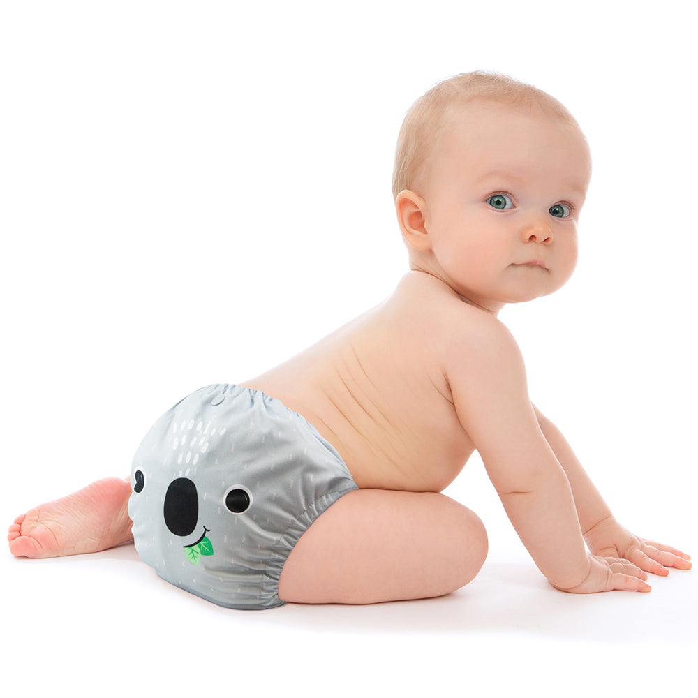 Baby/toddler Reusable Cloth Pocket Diaper (+2 Inserts) - Kai The Koala