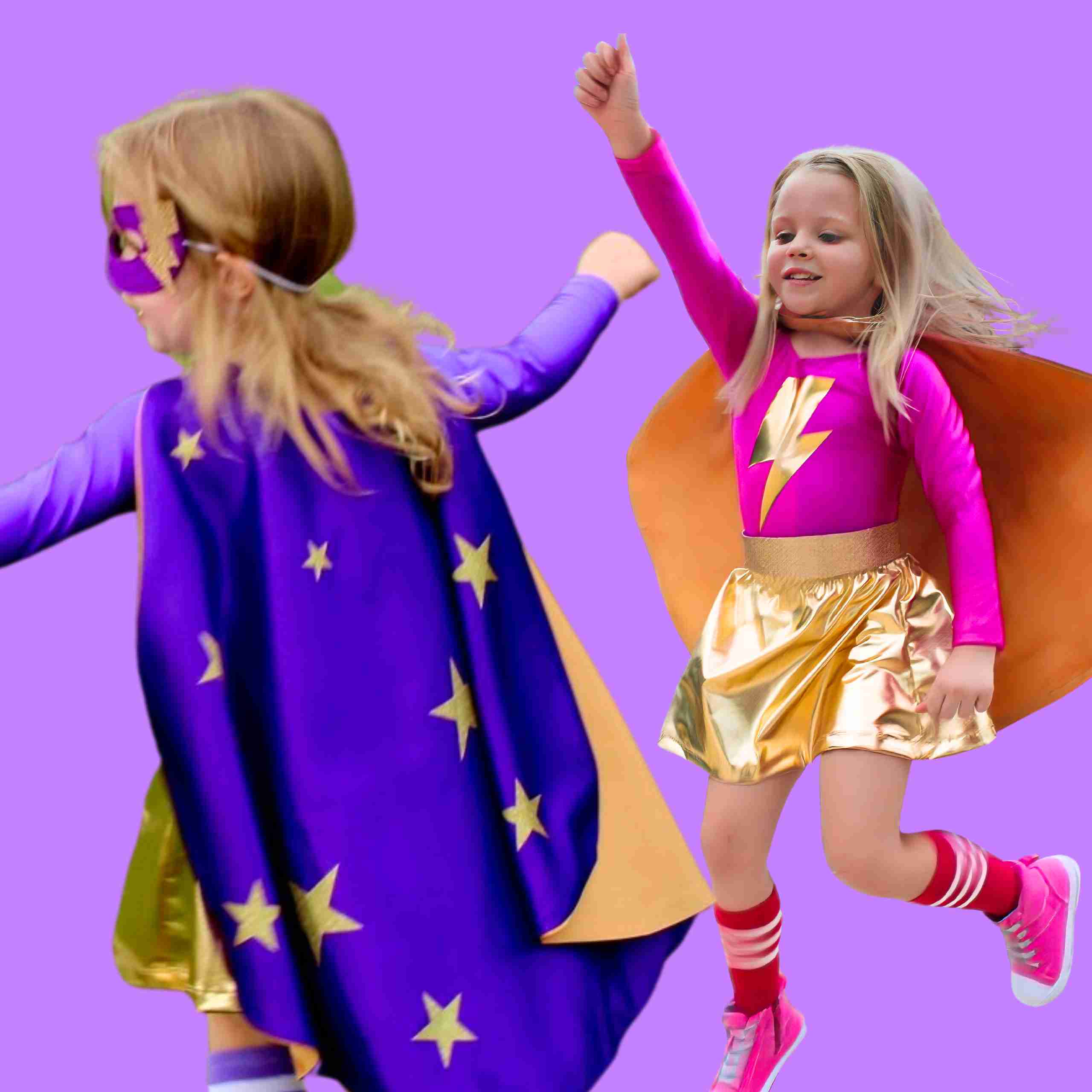Superhero Star Costume Set, Pink/purple