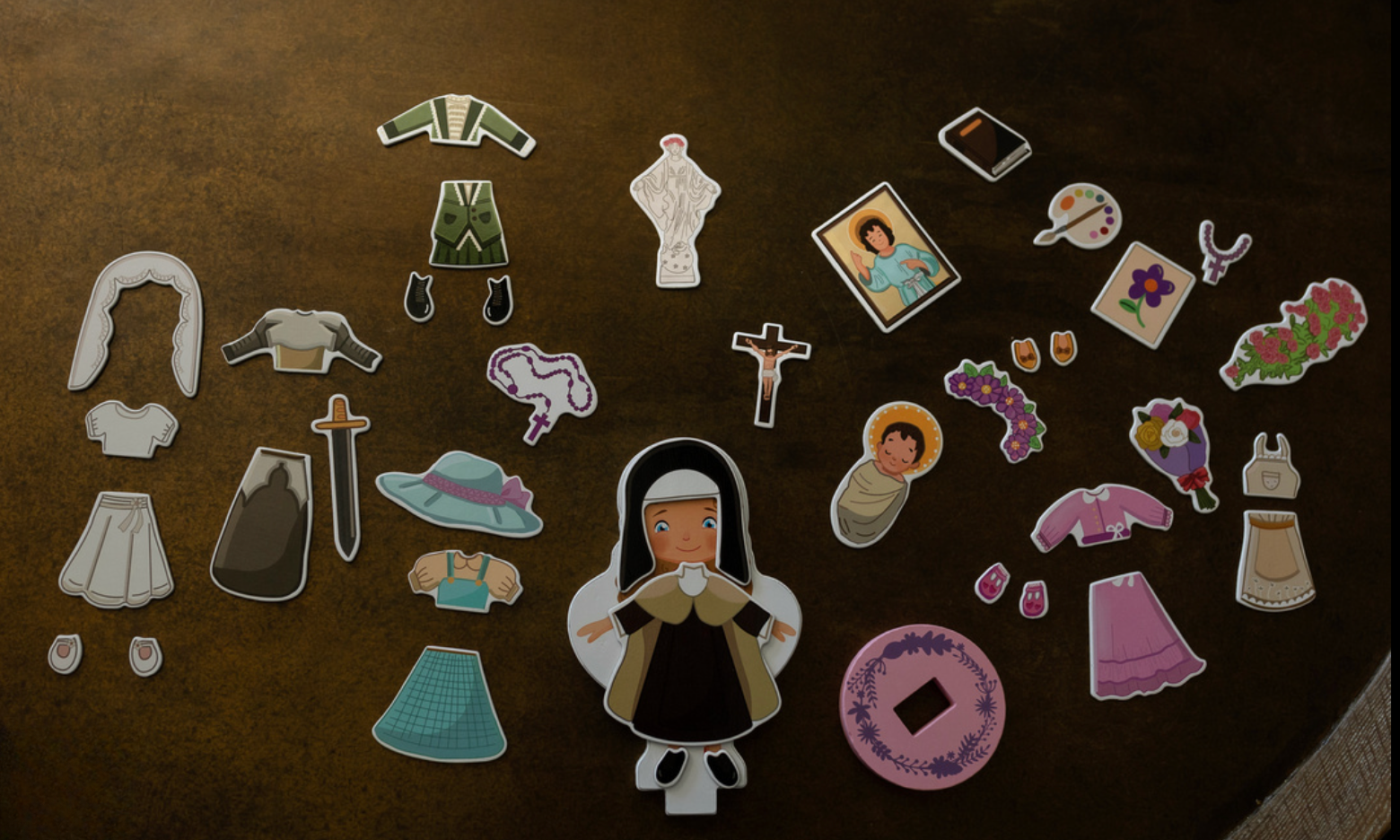 My Saint Thérèse, A Magnetic Wooden Dress-up Doll Set