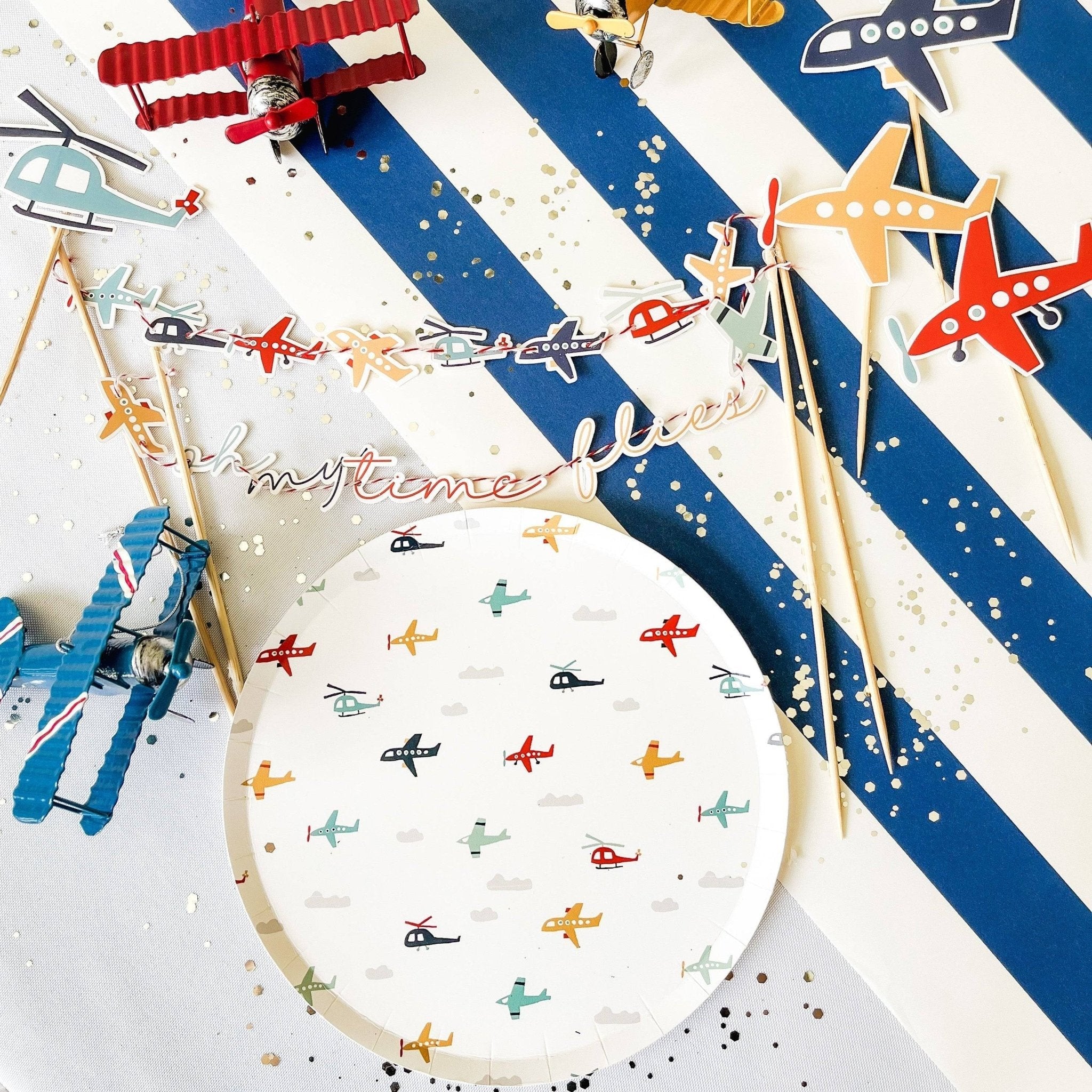Airplane Cake Banner Time Flies