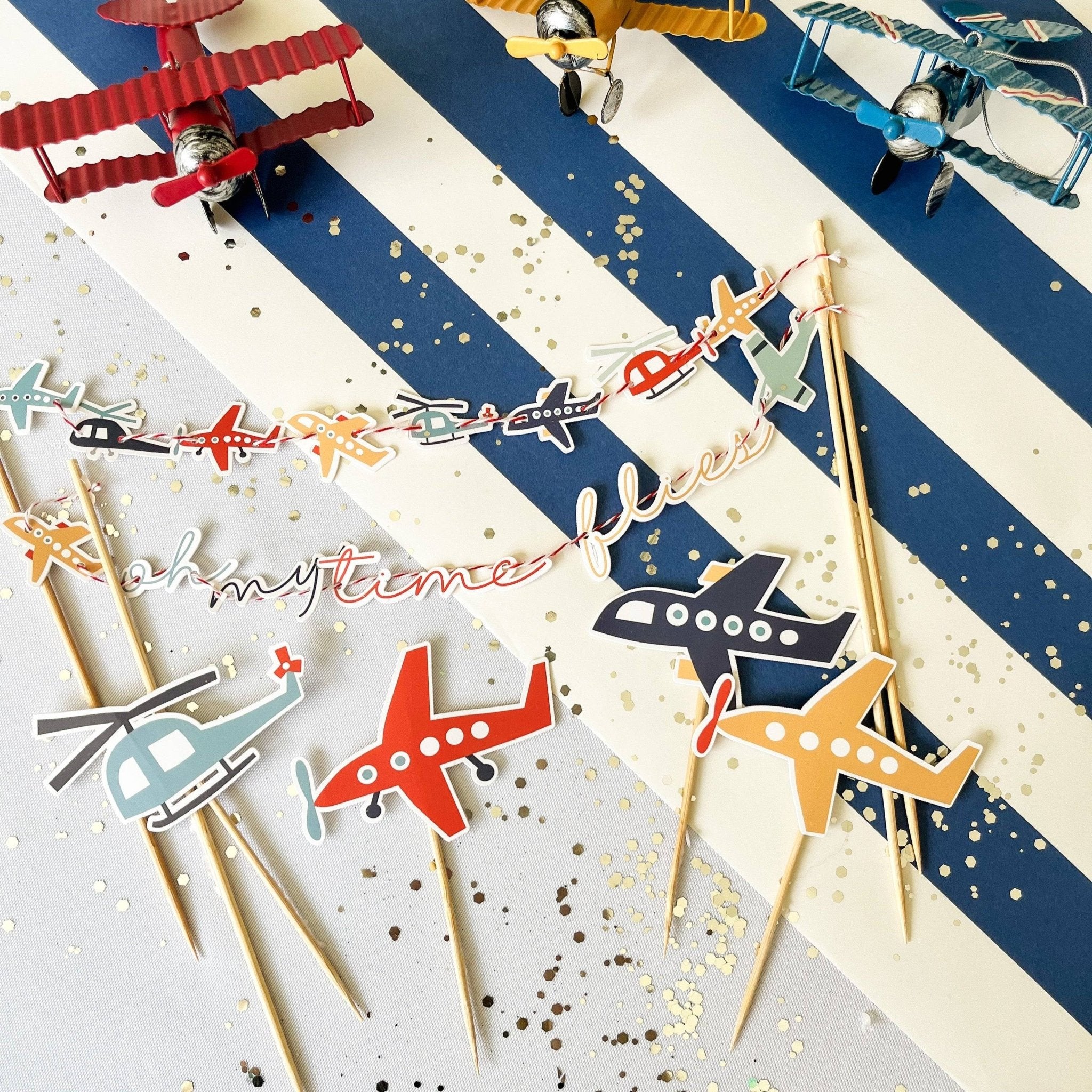 Airplane Cupcake Toppers (8 Per Set)