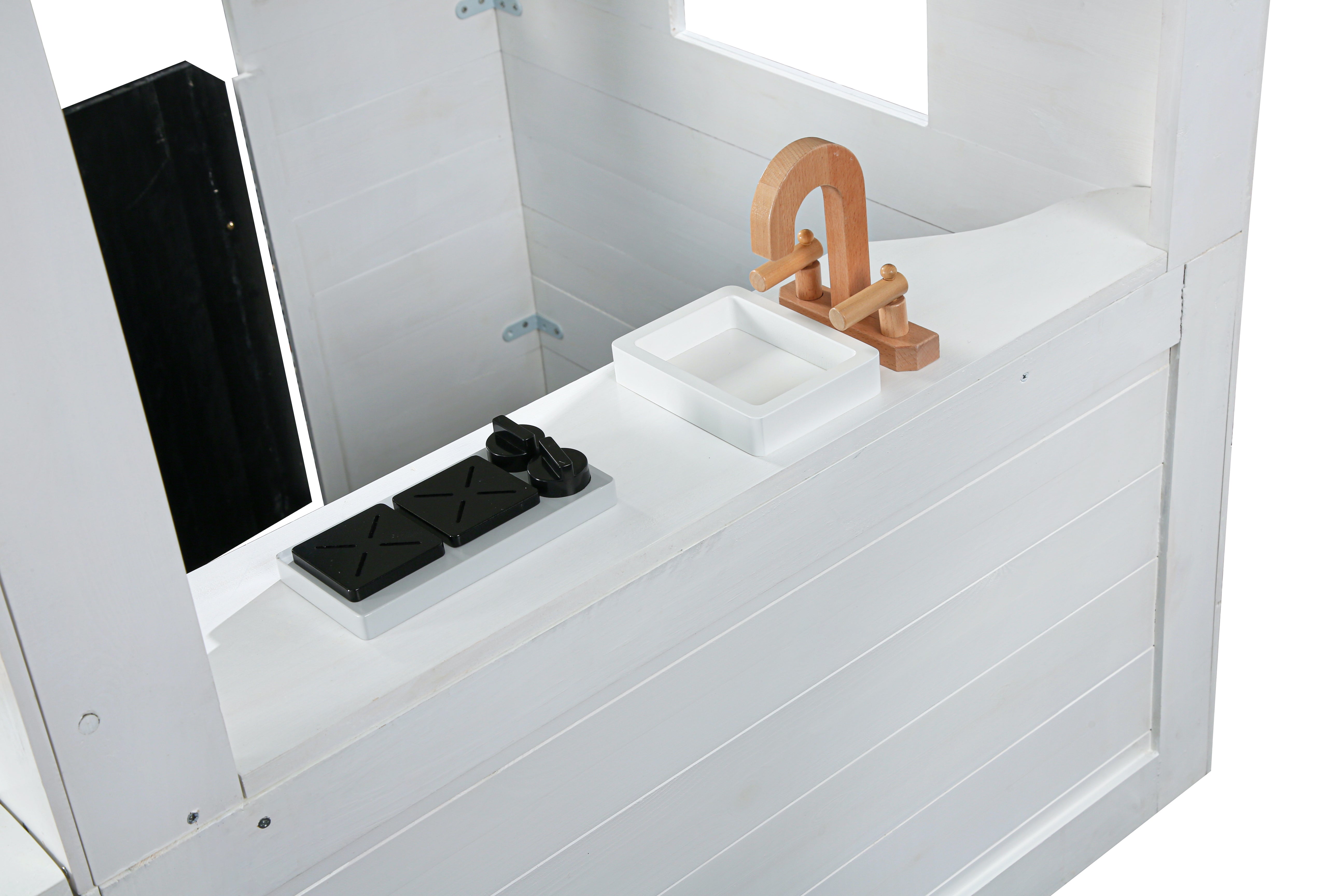 Ajure Modern Farmhouse Playhouse - Black & White