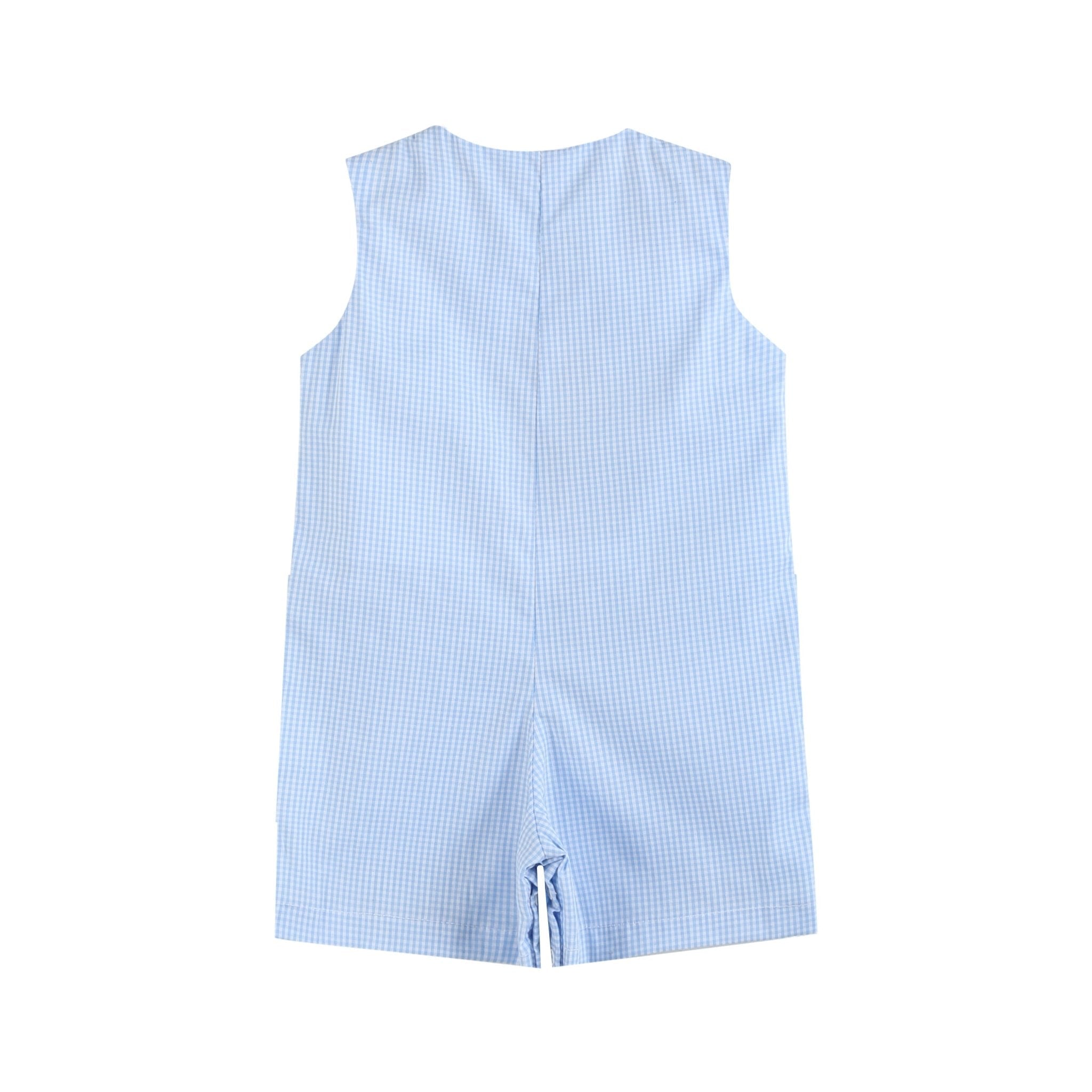 All American Boy' Blue Gingham Shortalls