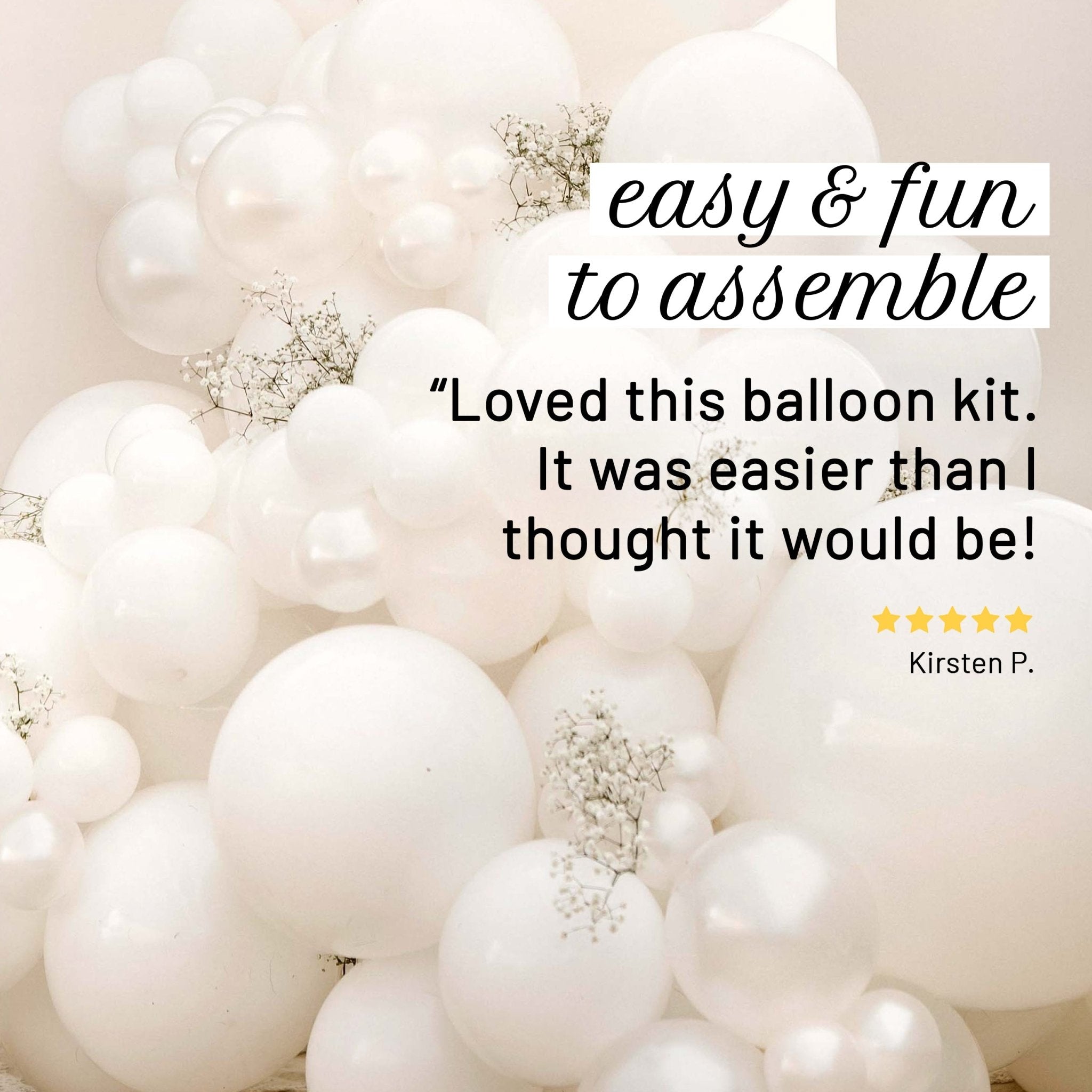 White Wedding Balloon Garland Kit – Pearl & Matte