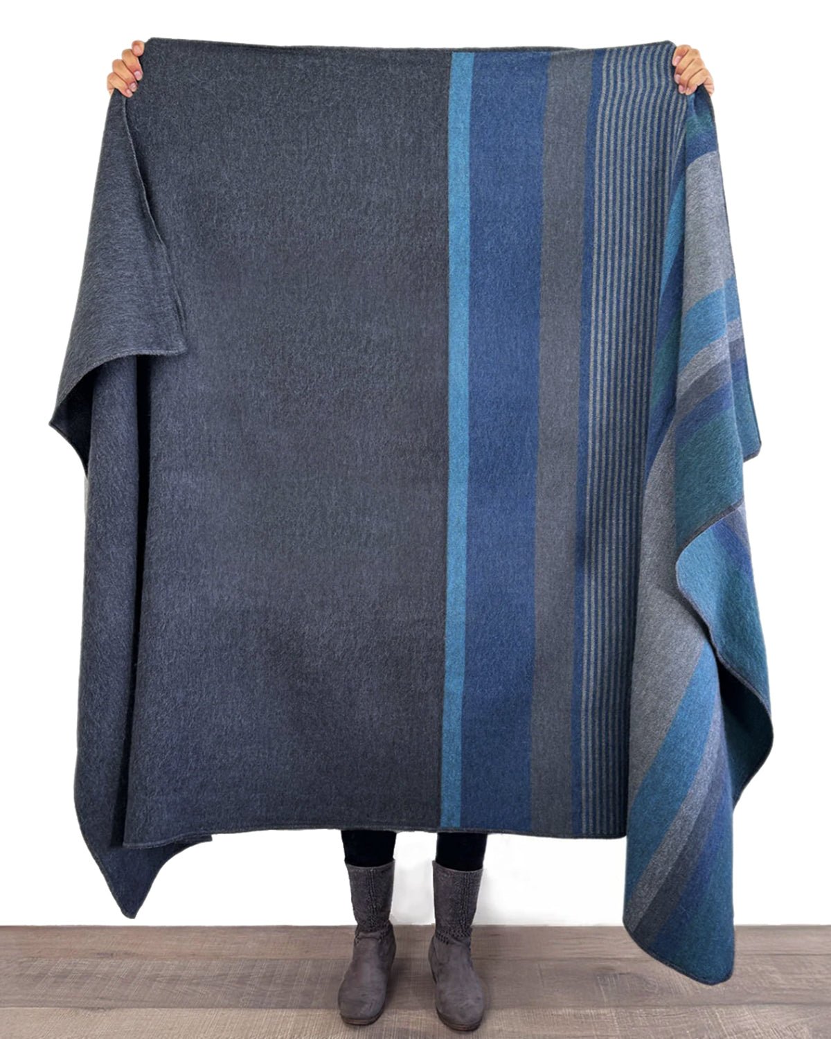 Alpaca Throw Blanket - Dark Sea