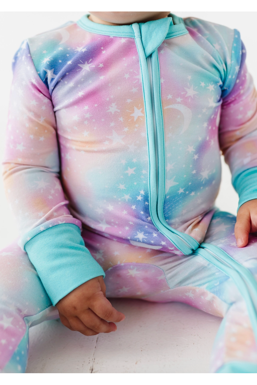 Bamboo One Piece Zip Pajama - Astra Ombre Stars