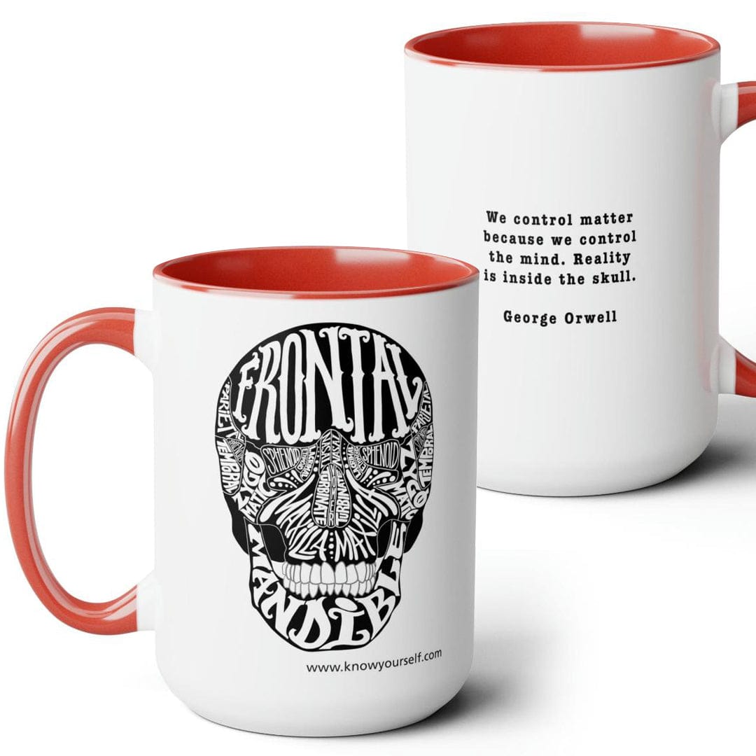 Anatomy Mug Set - Skull, Hand, Brain, And Heart - Red