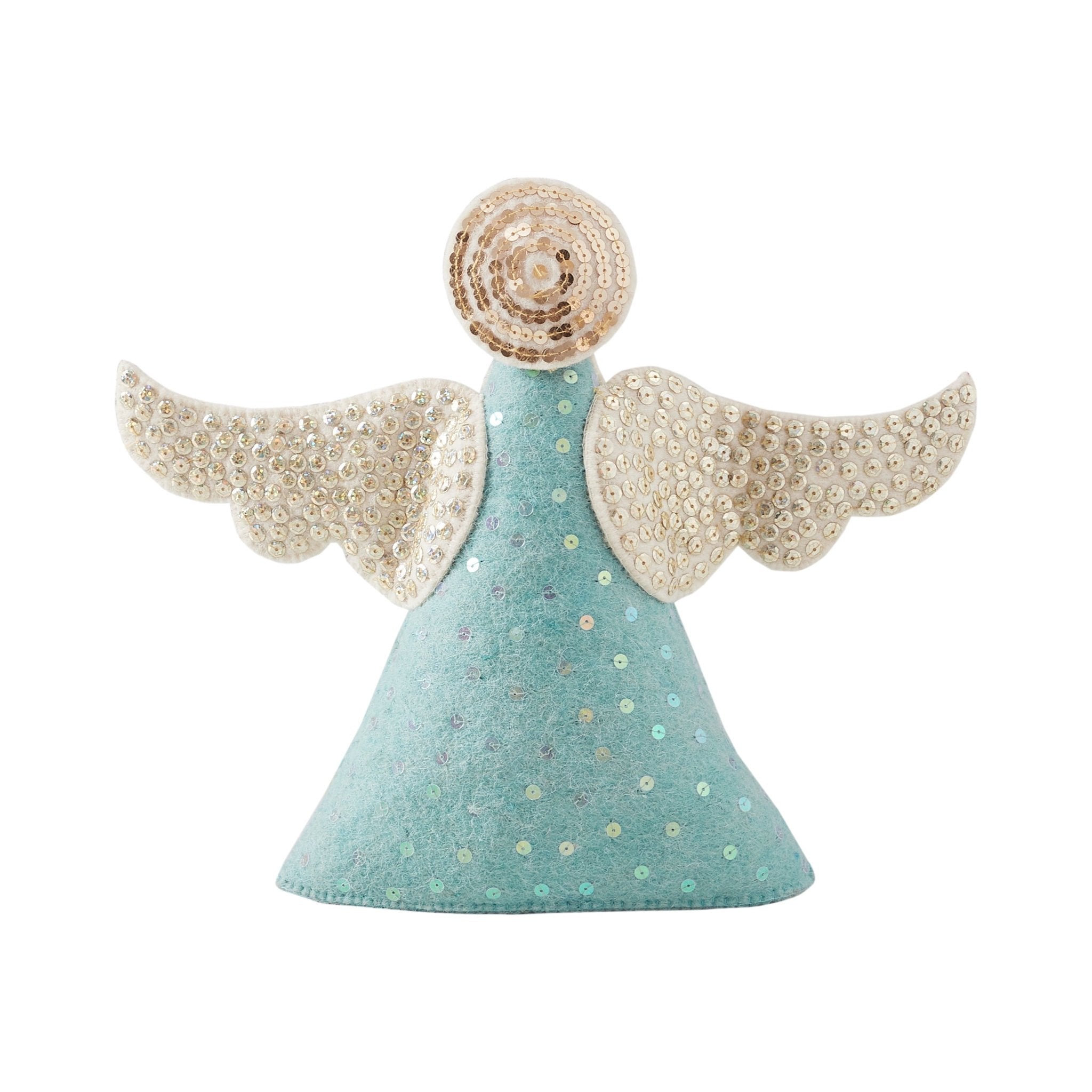 Handmade Blue Angel Christmas Tree Topper