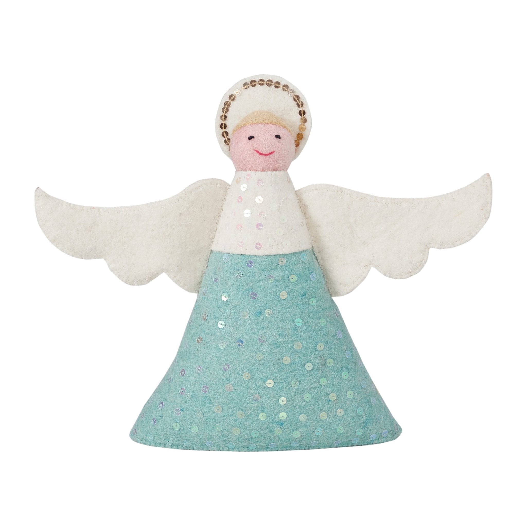 Handmade Blue Angel Christmas Tree Topper