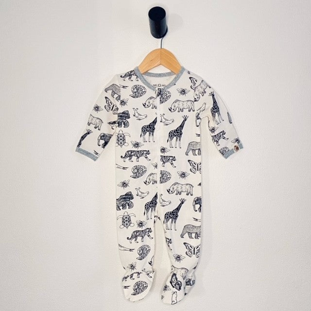 Animal Kingdom Printed Footie In Sustainable Fabric