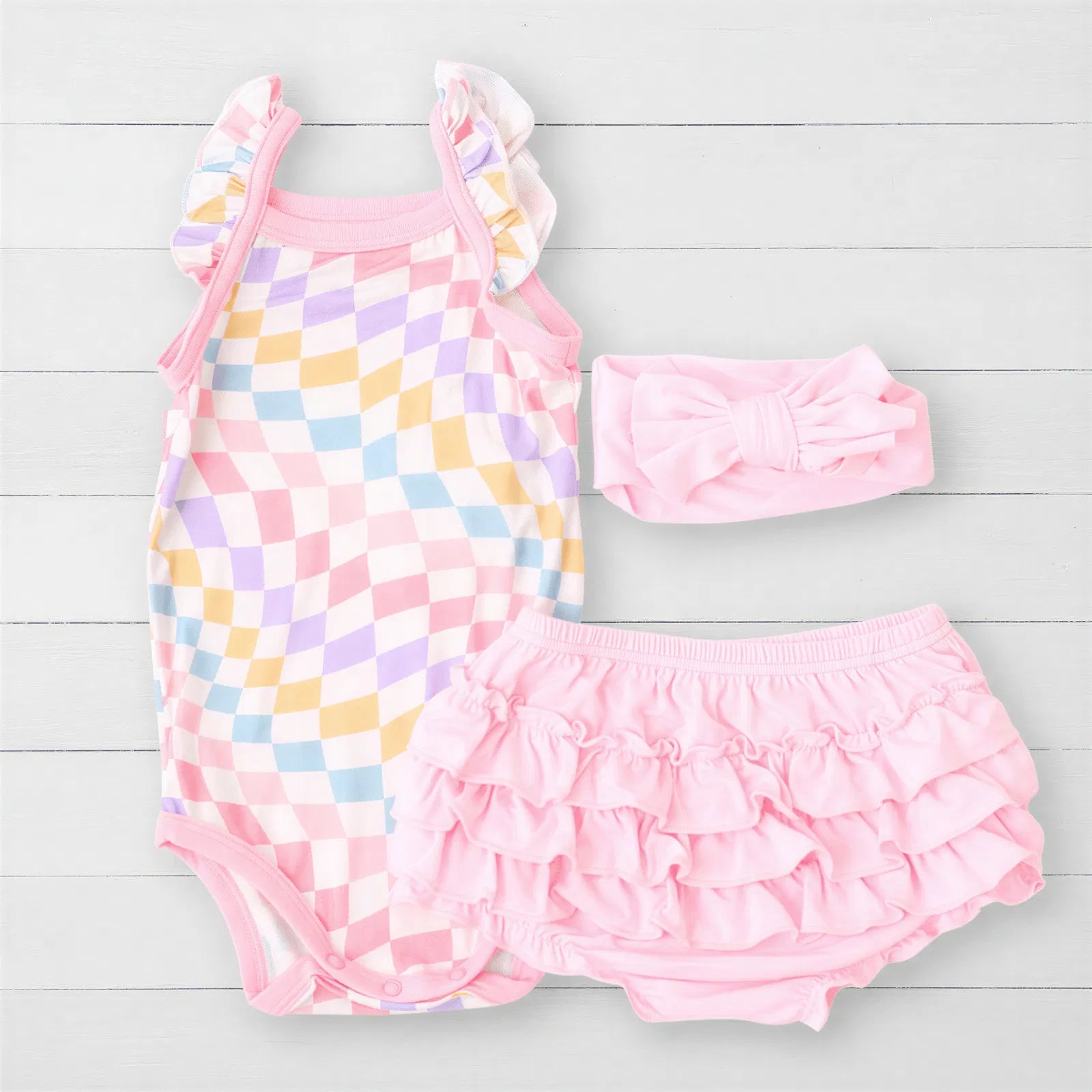 Pastel Checks Bloomer Set