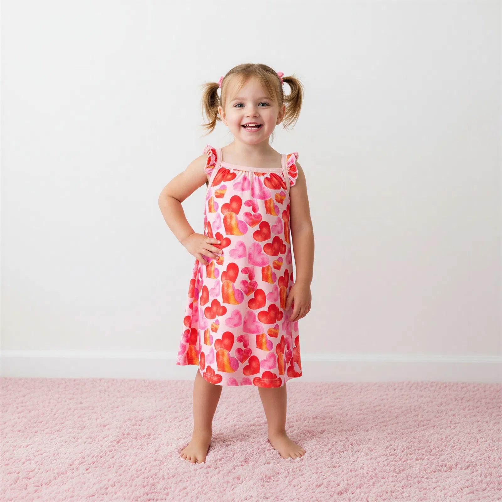 Love Hearts Flutter Sleeve Dress