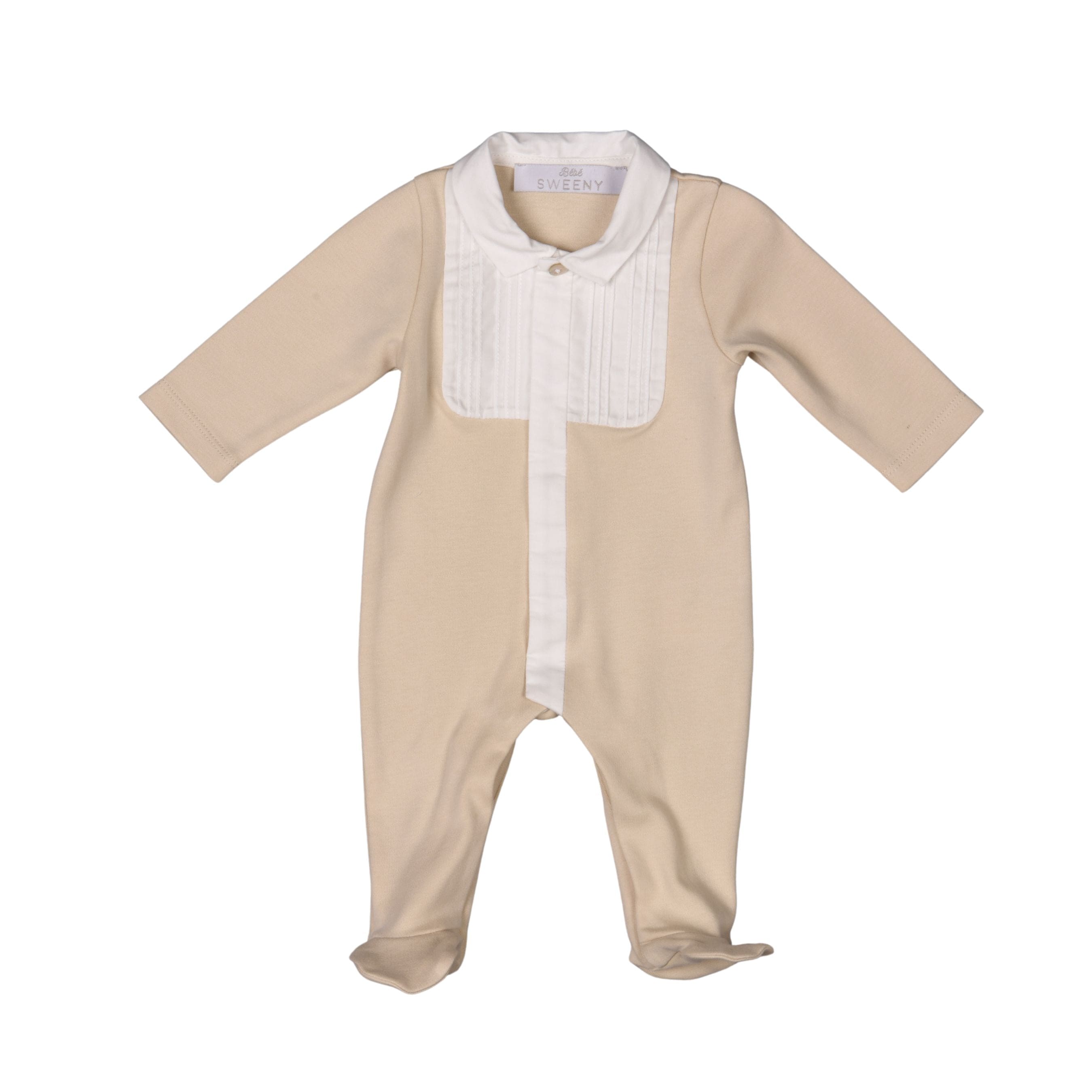 Arthur | Baby Boys Beige Organic Cotton Babygrow