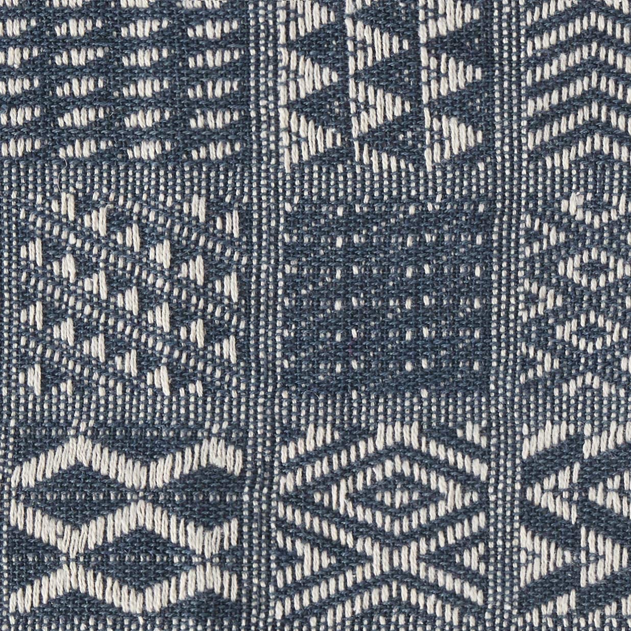 Artisan Hand Loomed Placemat - Indigo Blocks - 14" X 19"- Set Of 4