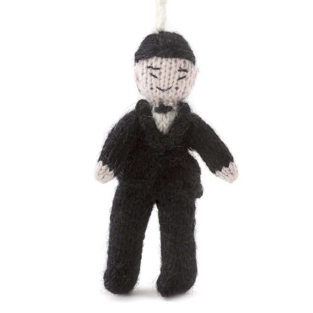 Asian Groom Hand Knit Wedding Ornament