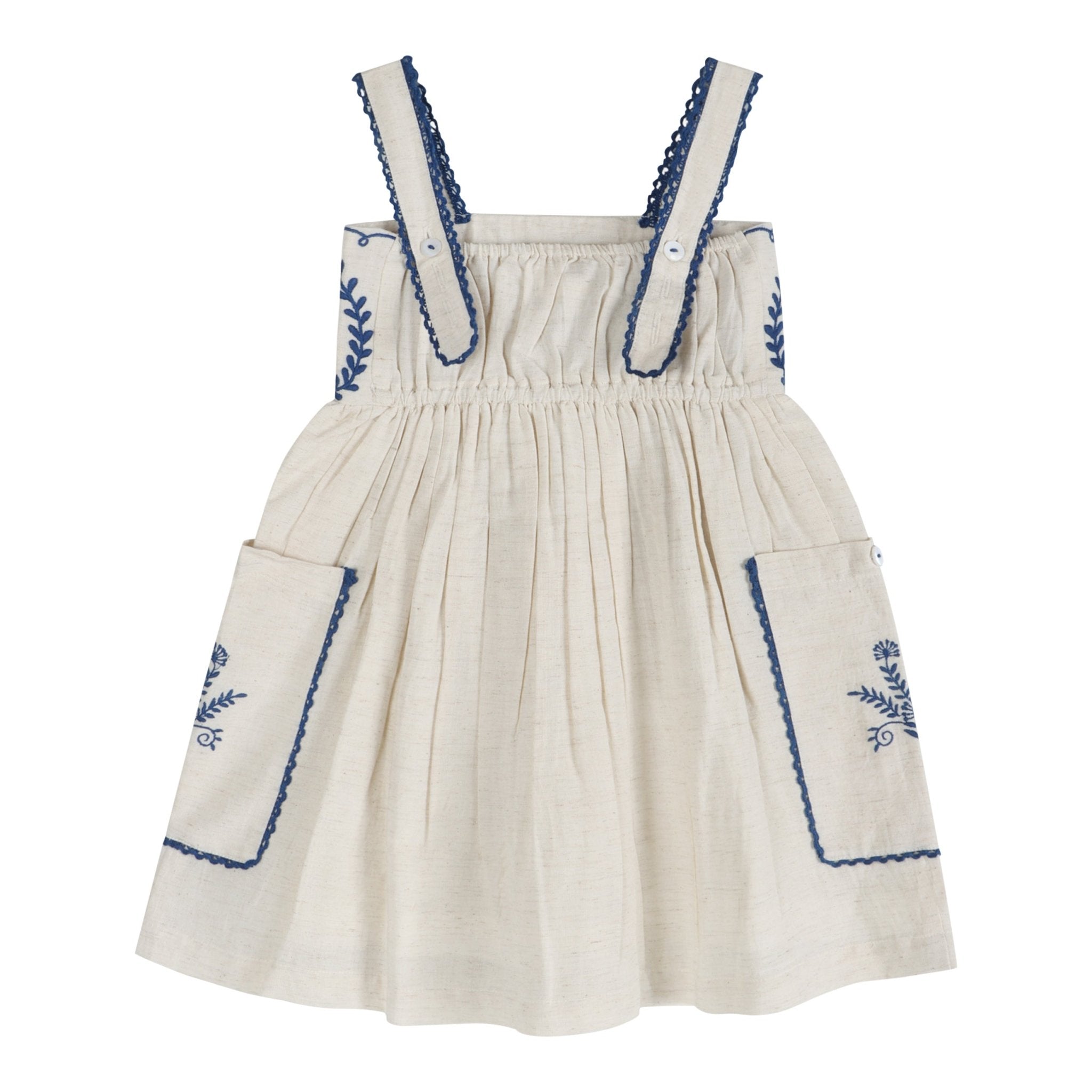 Azurea Linen Embroidery Dress