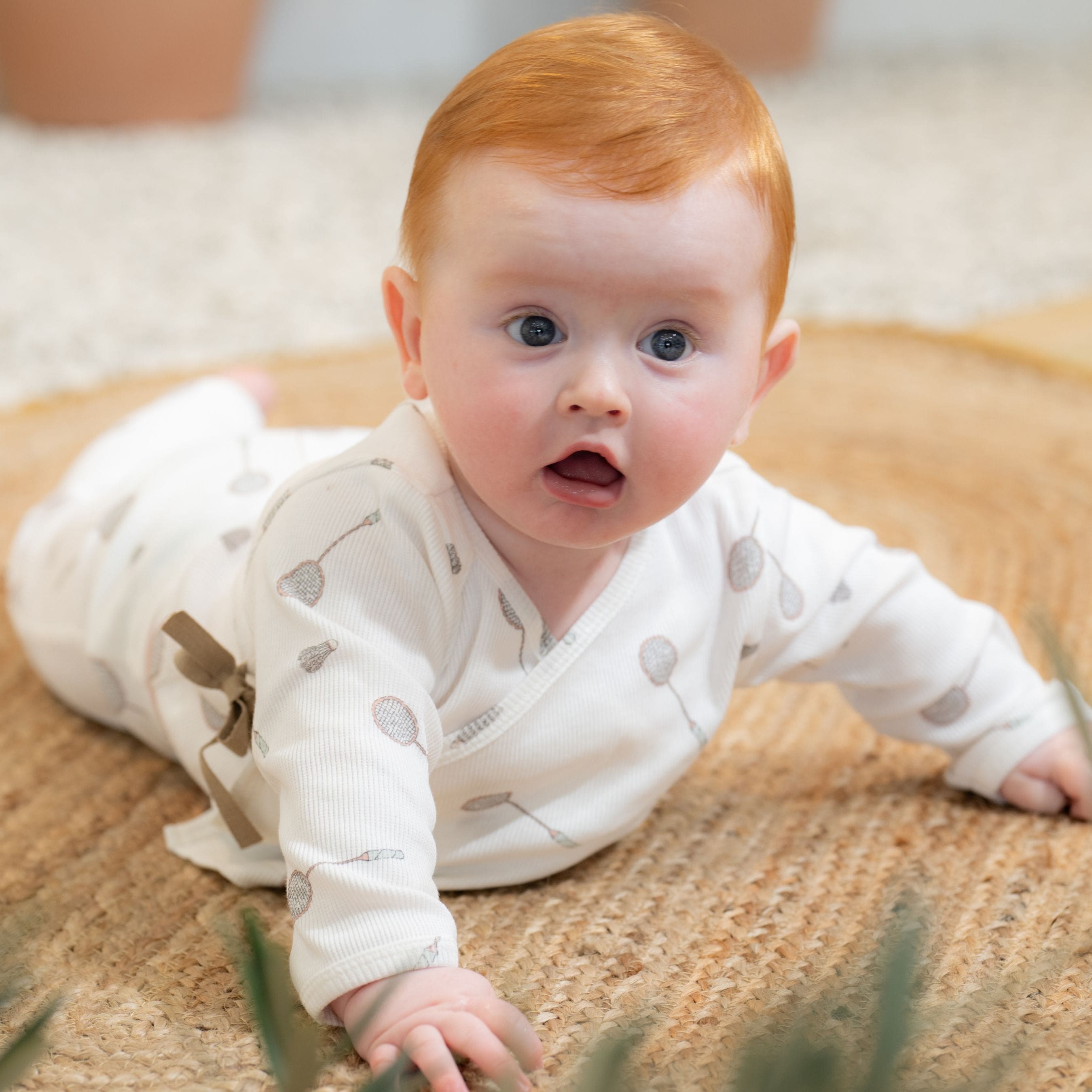 Swan | Baby Boys Ivory Ribbed Cotton Badminton Leggings Set