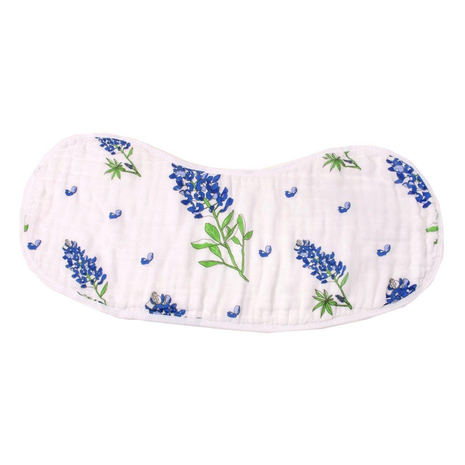 Gift Set: Bluebonnets Baby Muslin Swaddle Blanket And Burp Cloth/bib Combo