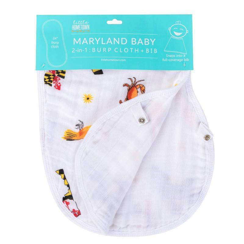 Gift Set: Maryland Baby Muslin Swaddle Blanket And Burp Cloth/bib Combo