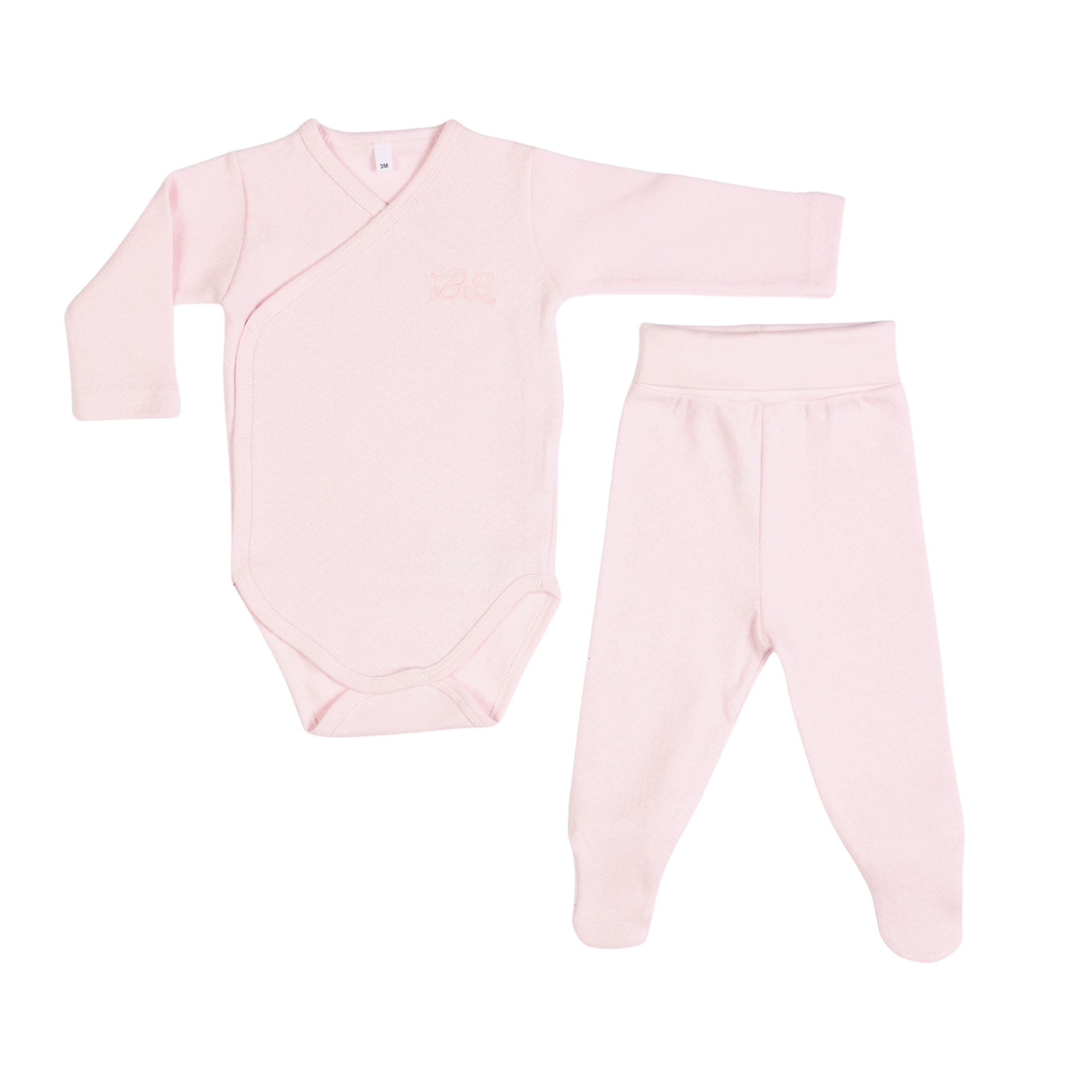Essentials | Baby Girls Light Pink And Ivory Leggings Set (4)