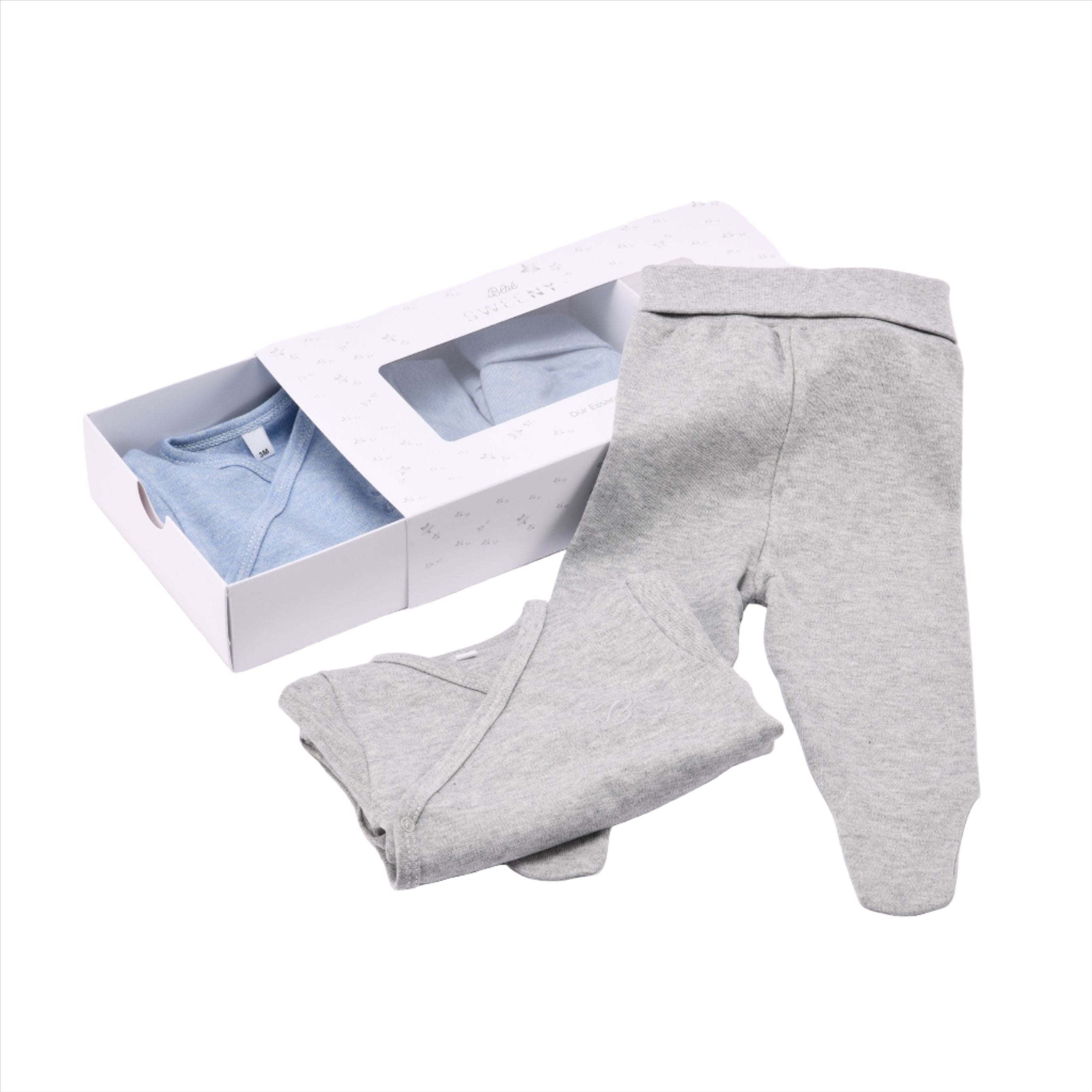 Essentials | Baby Boys Blue And Grey Leggings Gift Set (4)