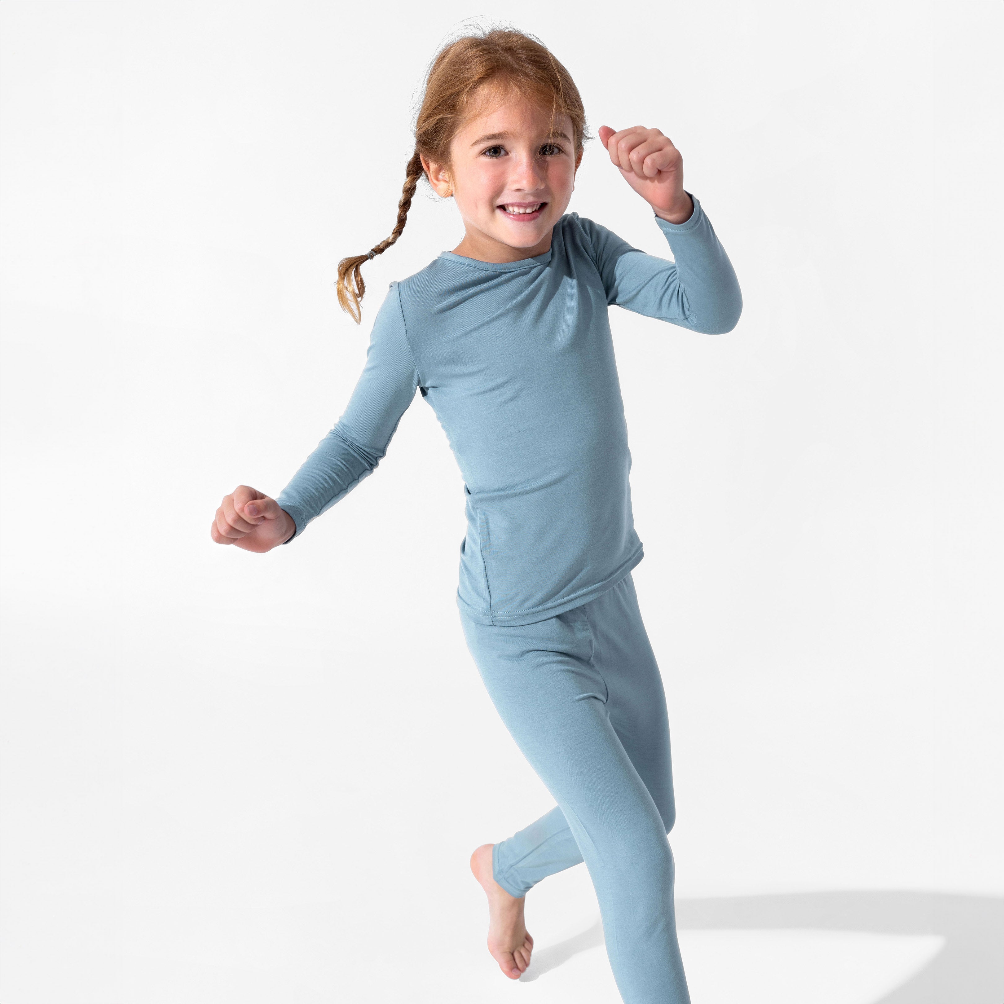Oasis Teal Bamboo Kids Pajamas