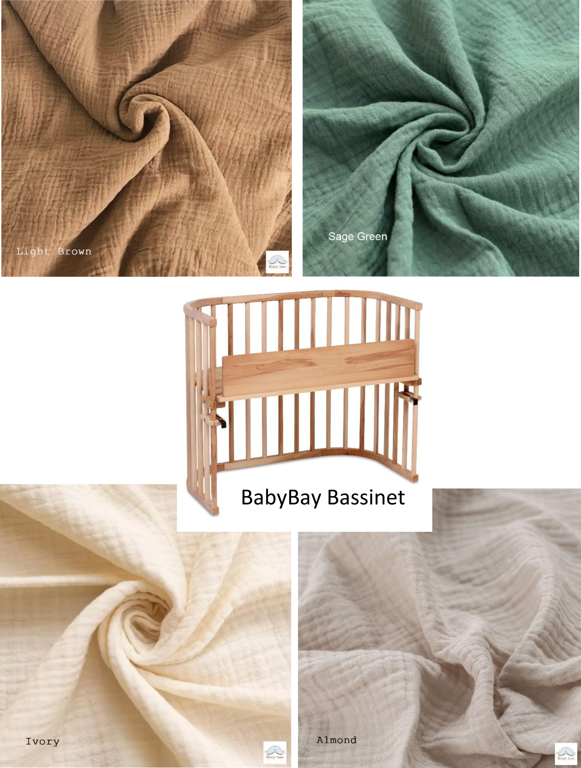 Baby Bay Bassinet Cradle Custom Made Fitted Sheet - Organic Cotton Gauze