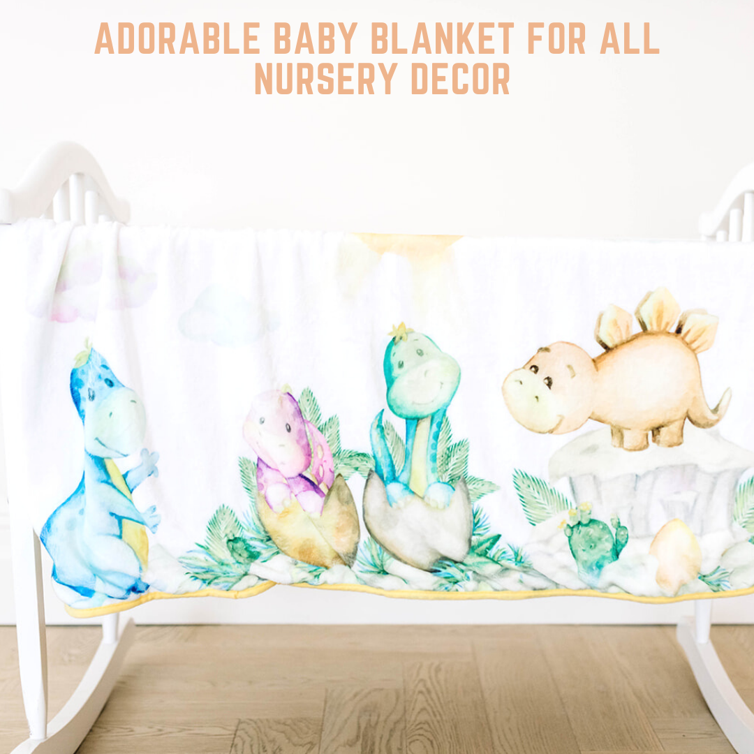 Bamboo Viscose Minky Dinosaur Blanket - Double Layers - You Are My Sunshine
