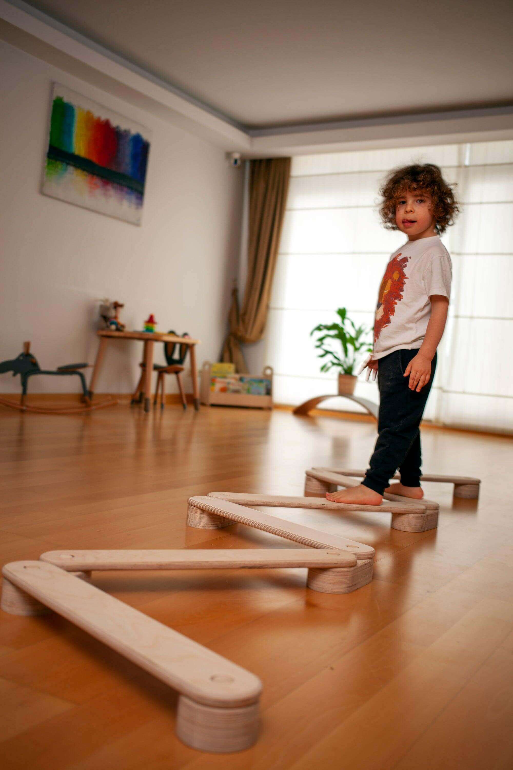 Montessori Balance Beam And Stepping Stones Set