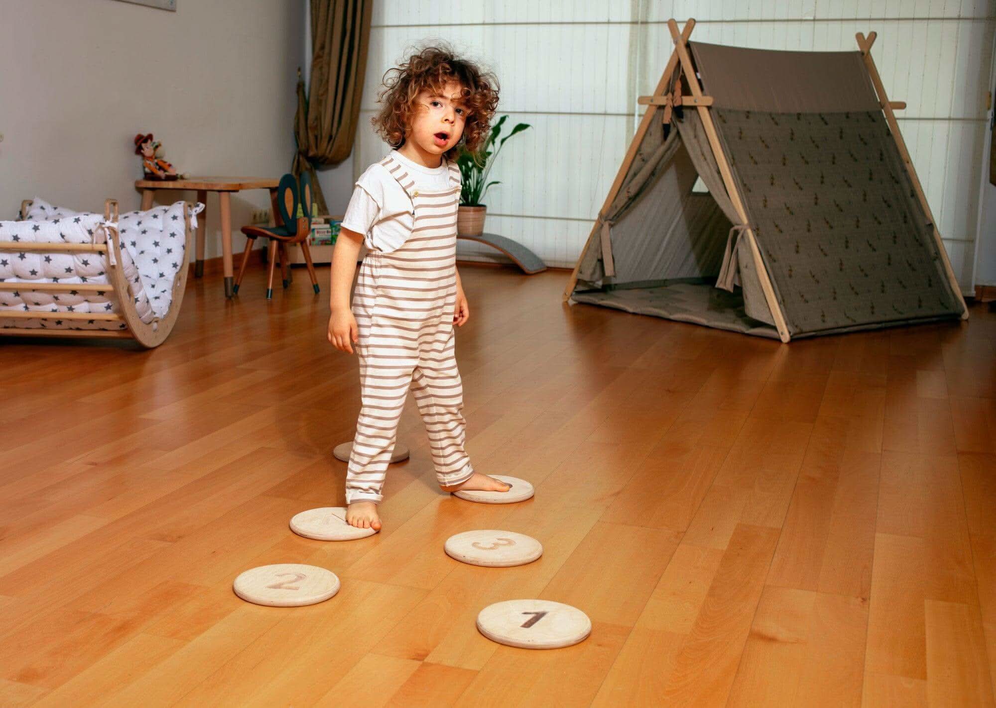 Montessori Balance Beam And Stepping Stones Set