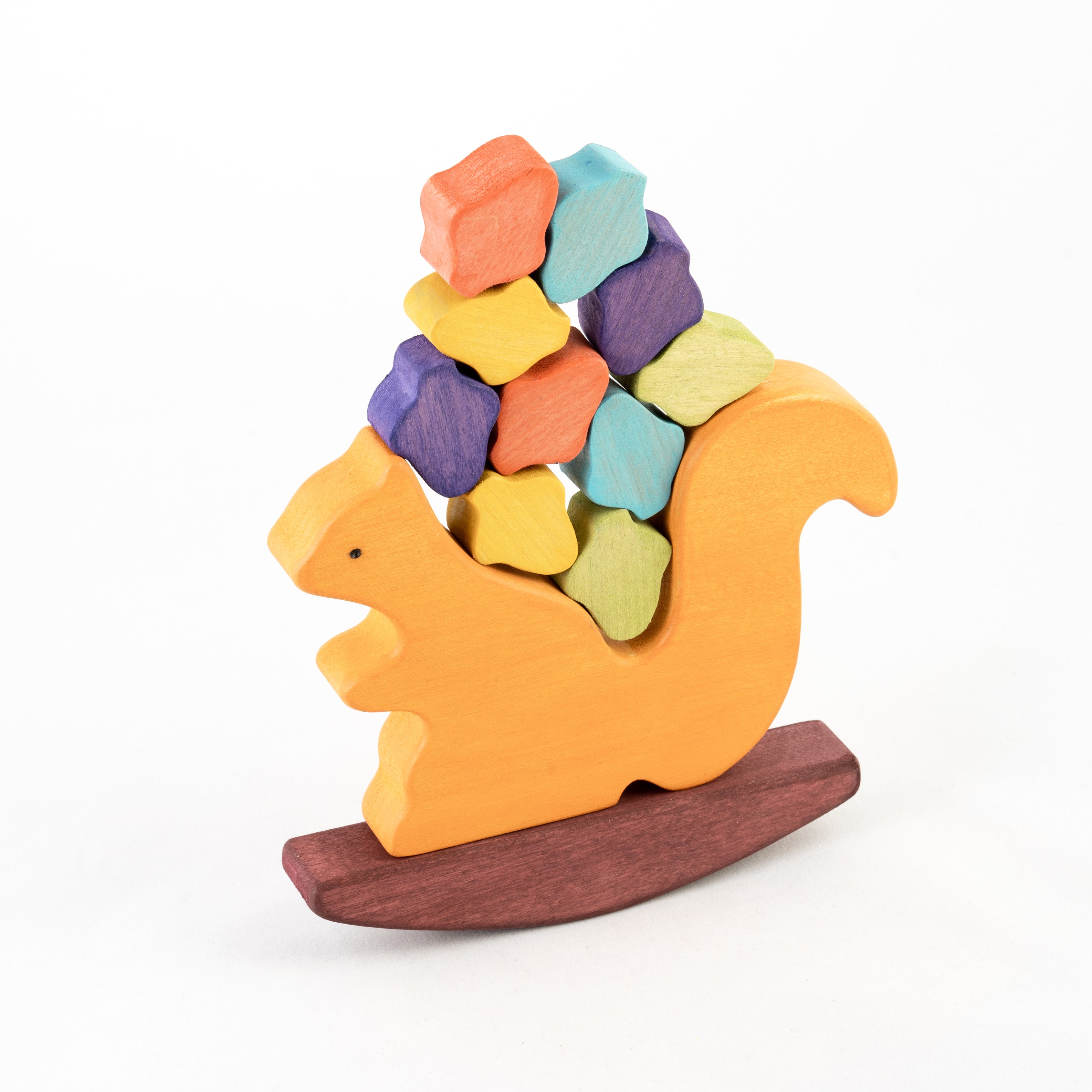 Wooden Squirrel With Acorns Balancing Toy