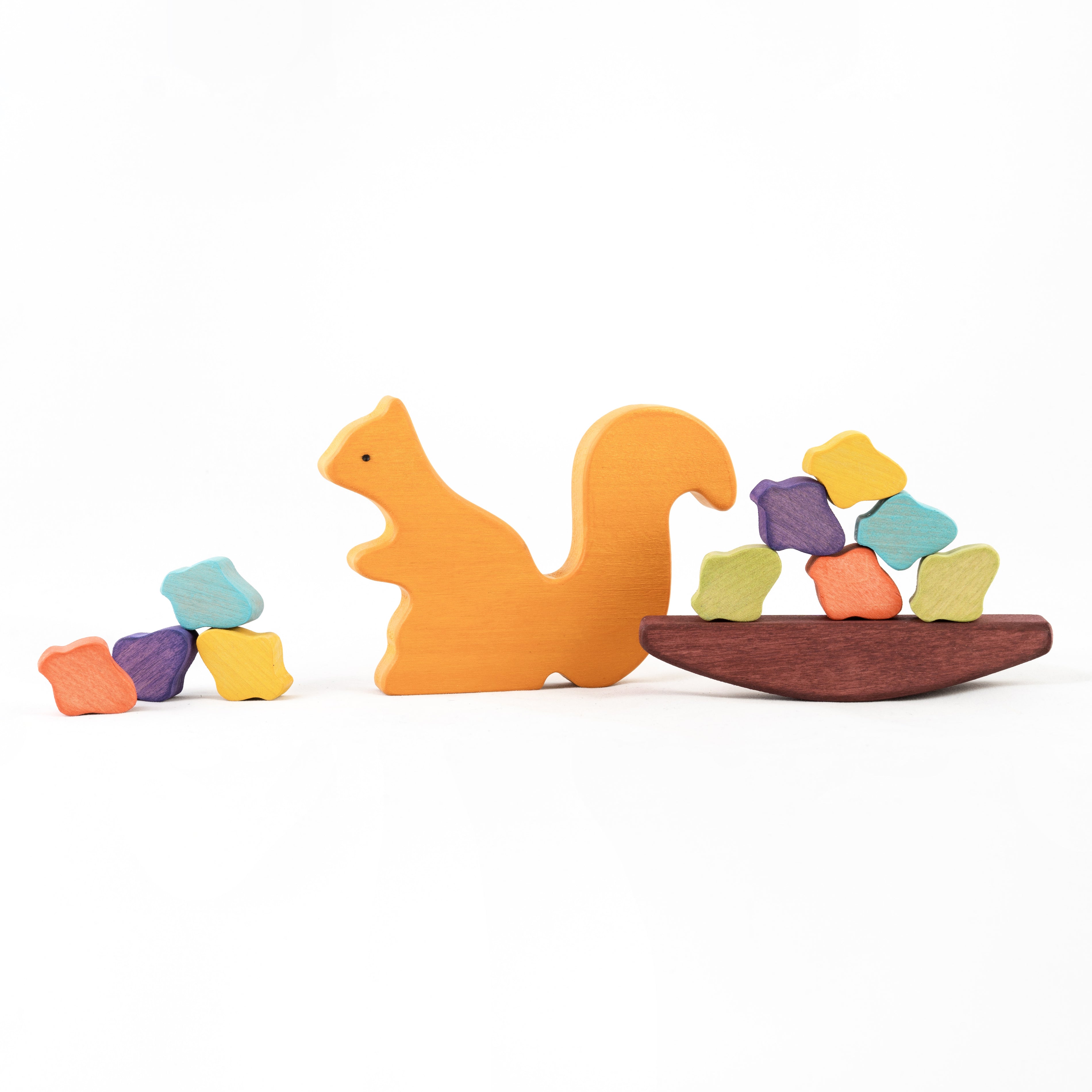 Wooden Squirrel With Acorns Balancing Toy
