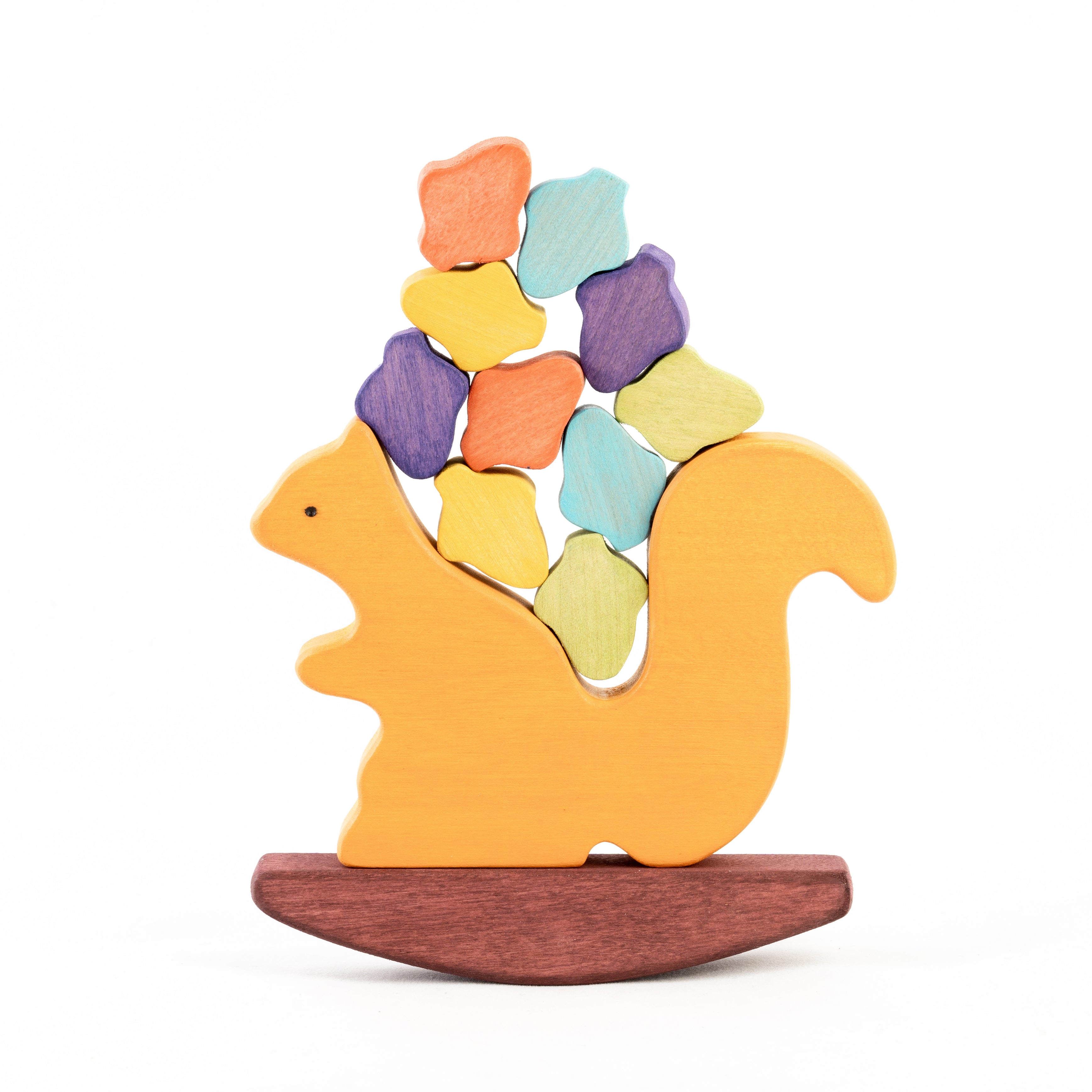 Wooden Squirrel With Acorns Balancing Toy