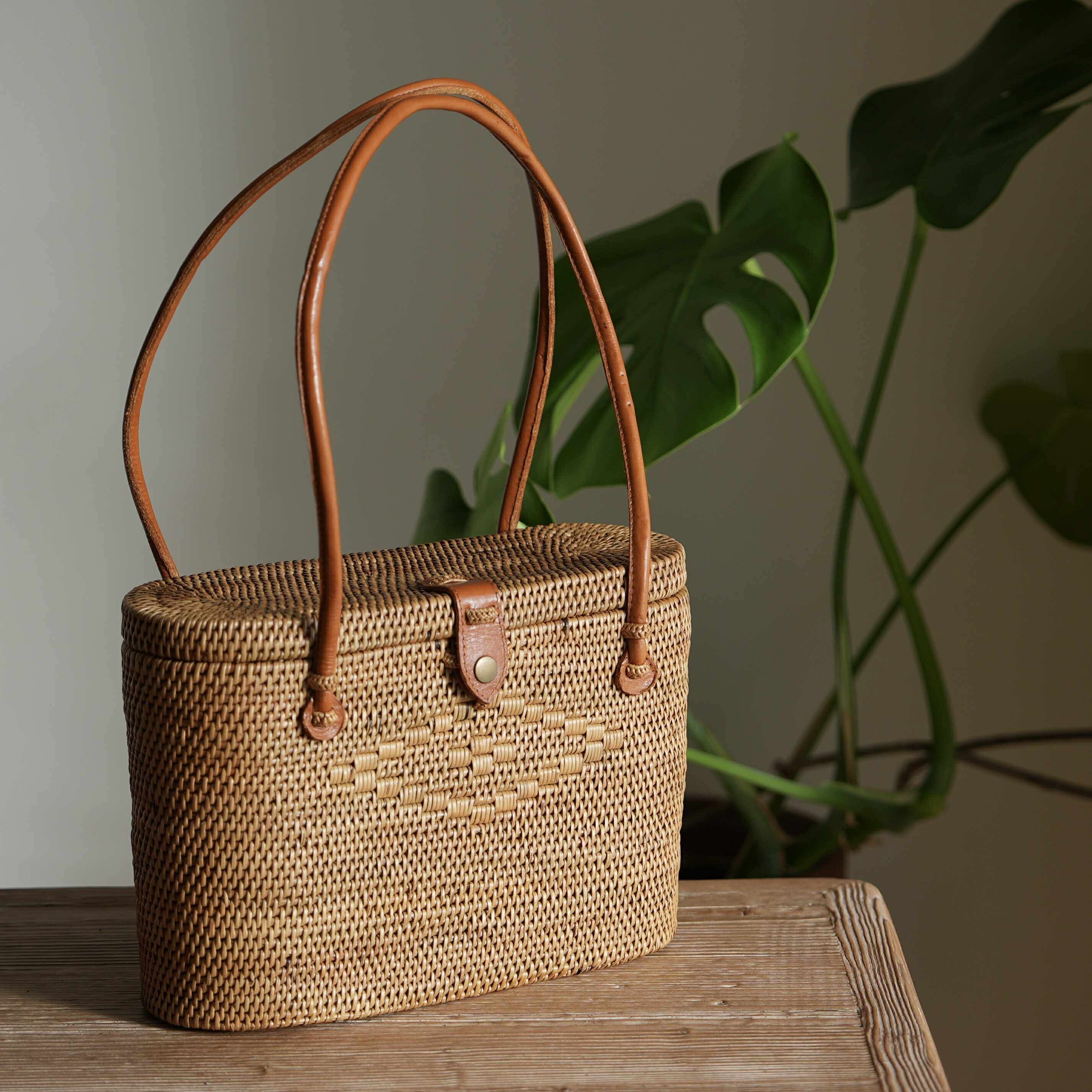 Bali Rattan Handbag - Capri