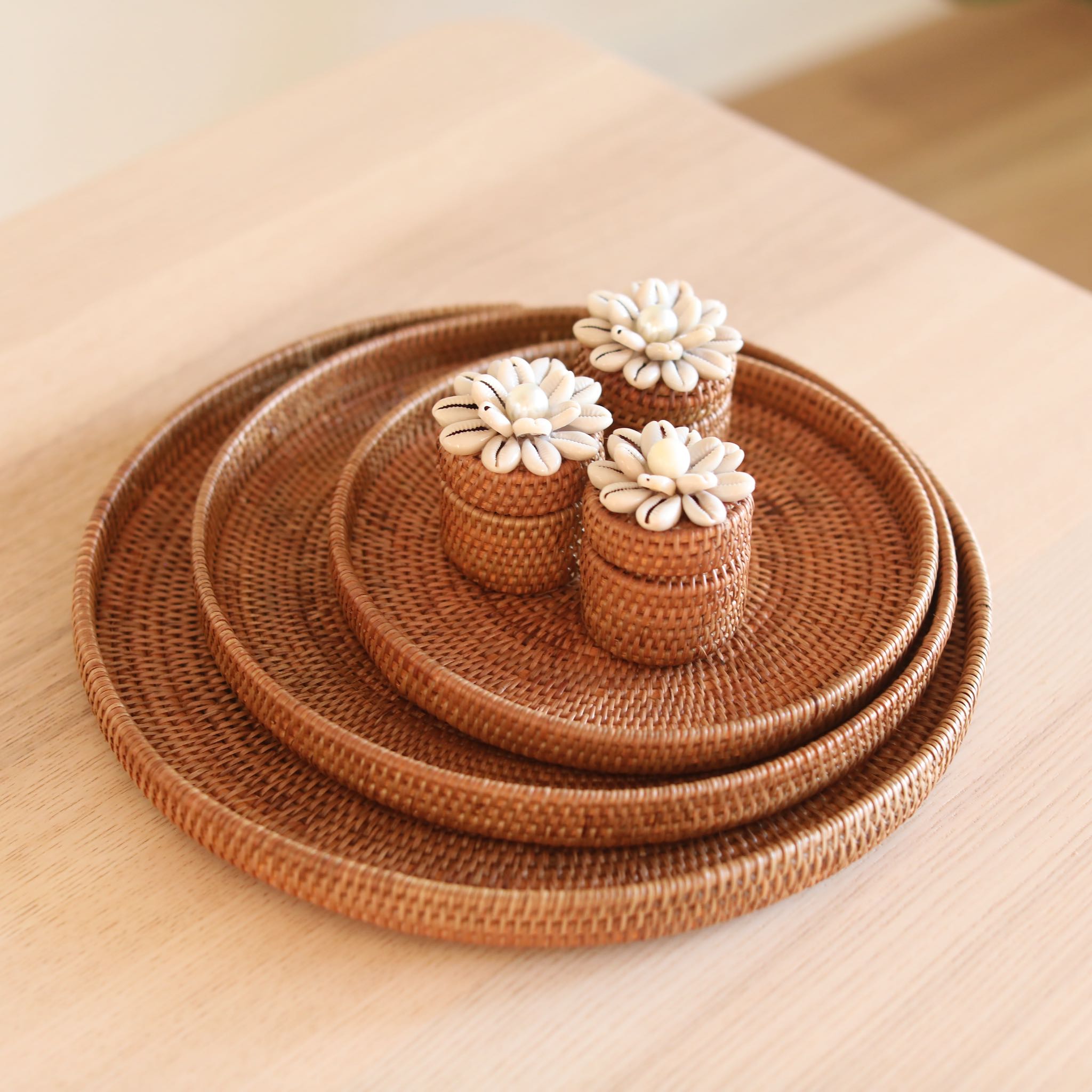 Bali Rattan Tray - Set Of 3