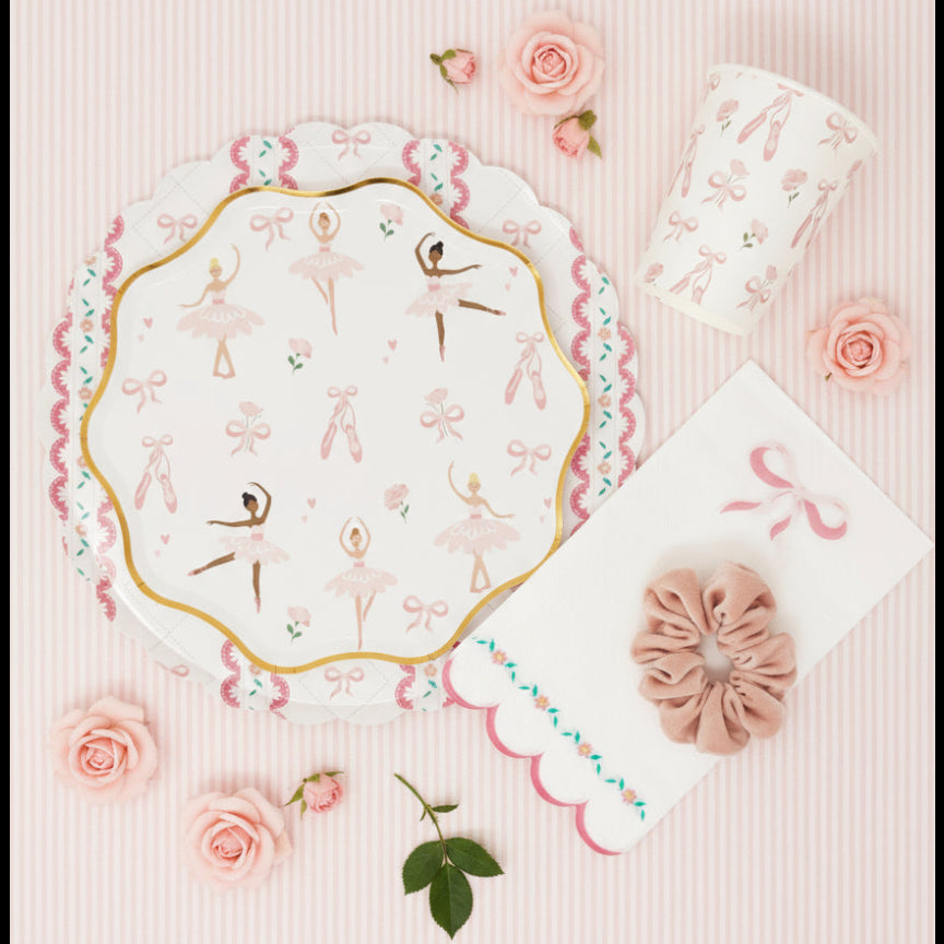 Pink Bow Coquette Luncheon Napkins (set Of 16)
