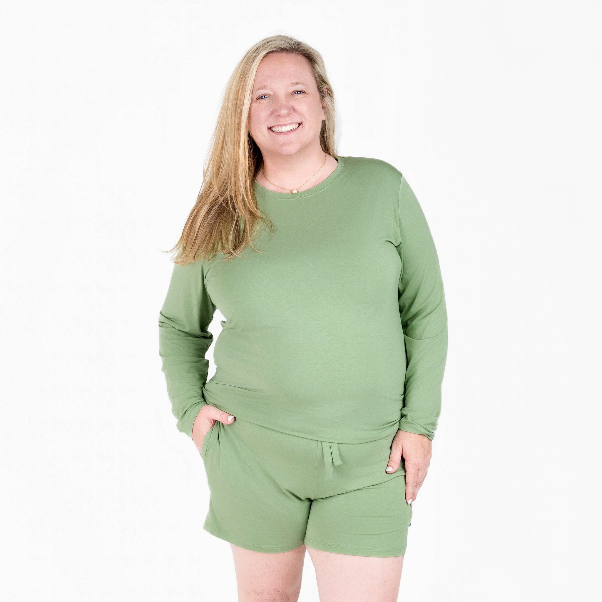 Sage Green | Adult Bamboo Long Sleeve Top