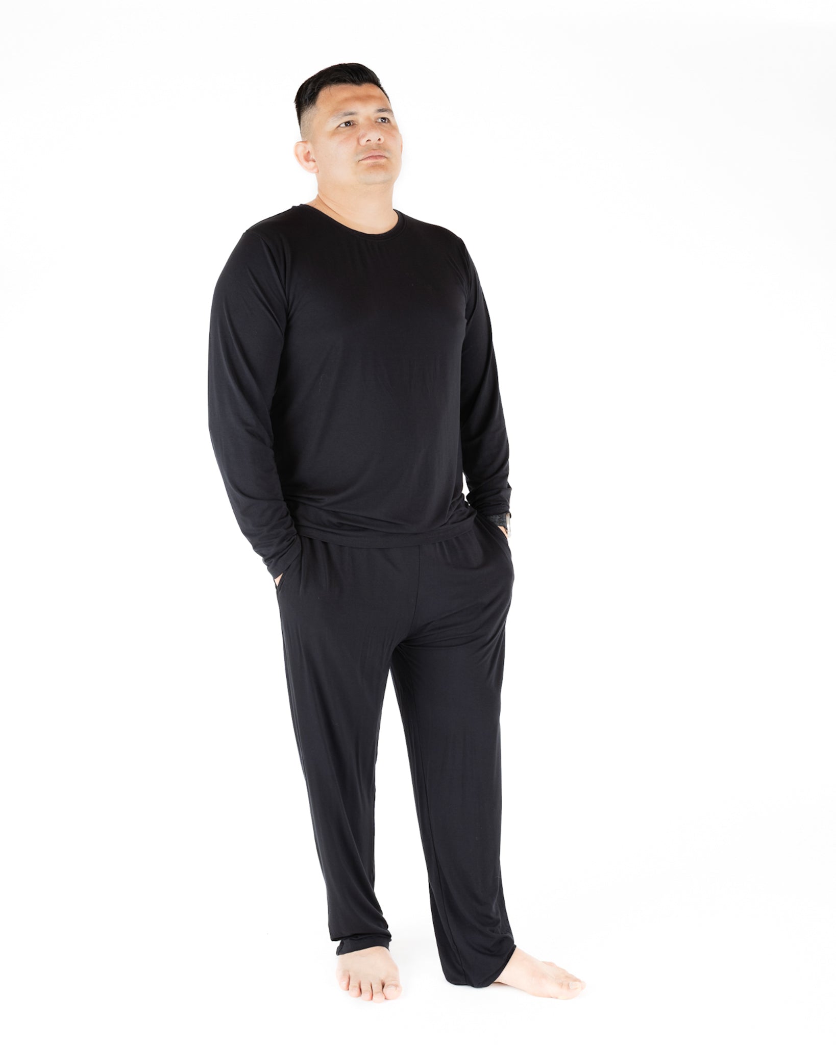 Black | Men's Bamboo Relaxed Lounge Pajama Pants