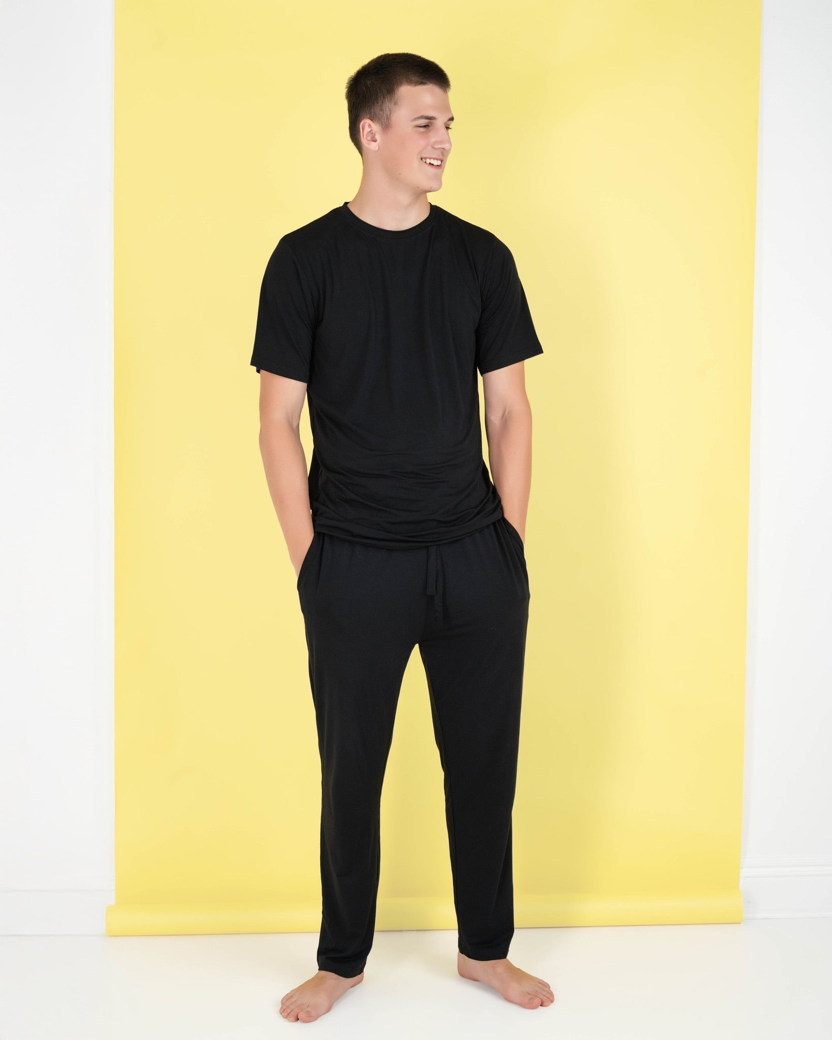 Black | Men's Bamboo Relaxed Lounge Pajama Pants